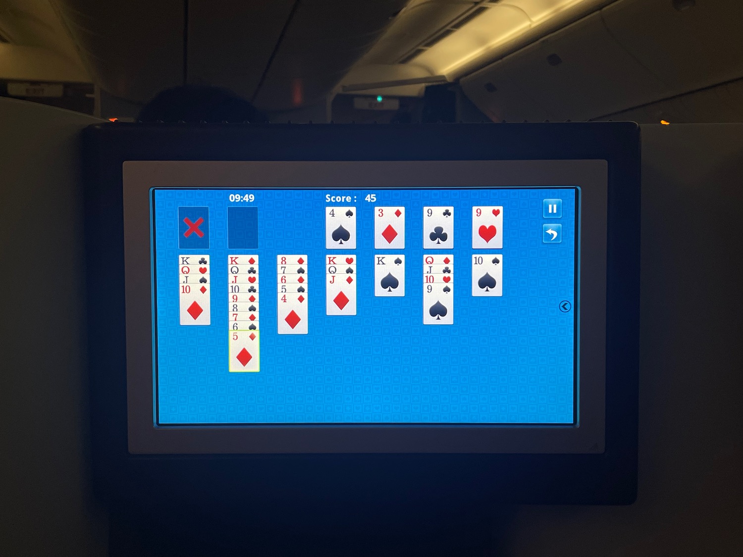 a screen with playing cards on it