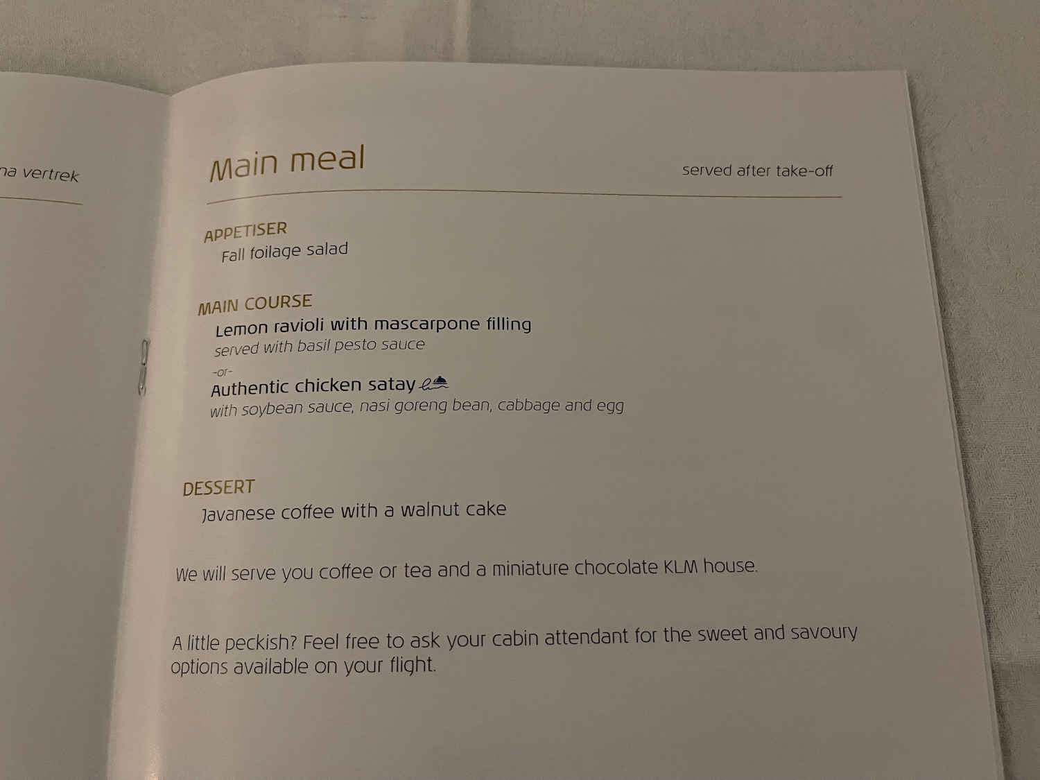 a menu of a restaurant