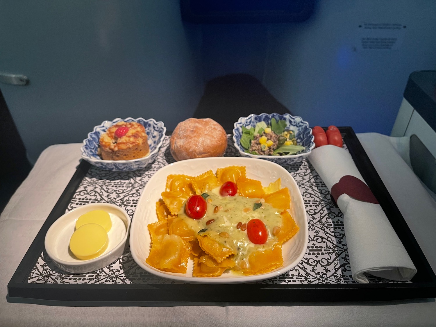 a tray with food on it