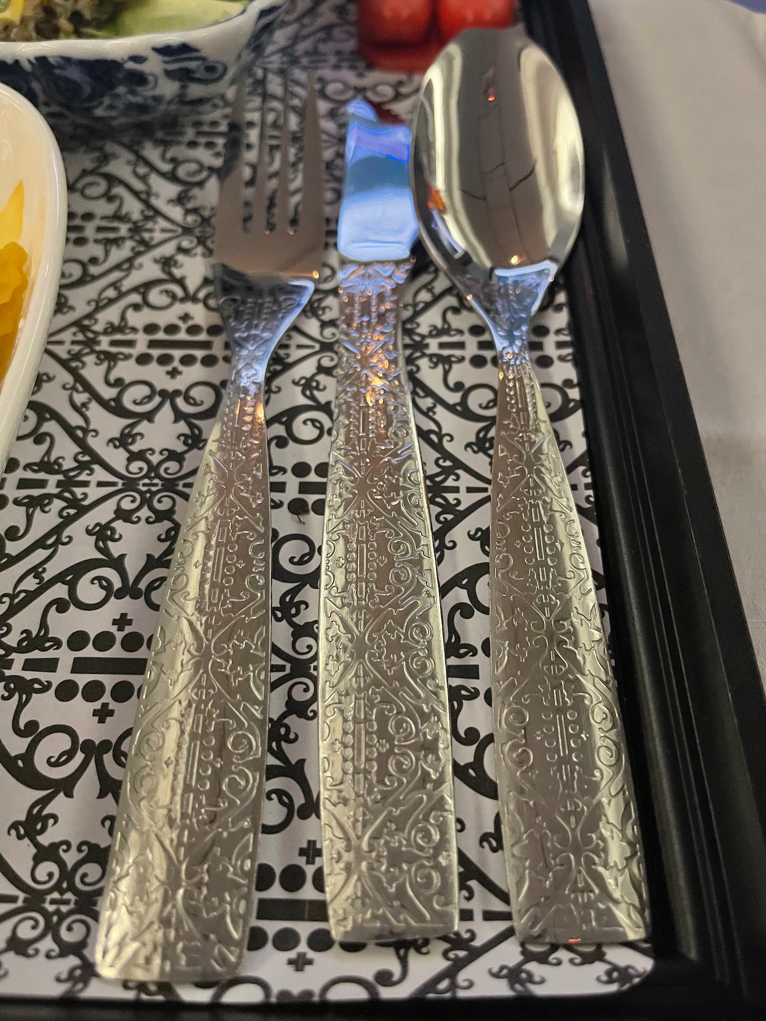 a silverware on a tray