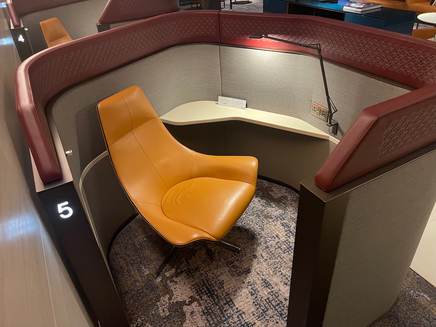 an office cubicle with a chair