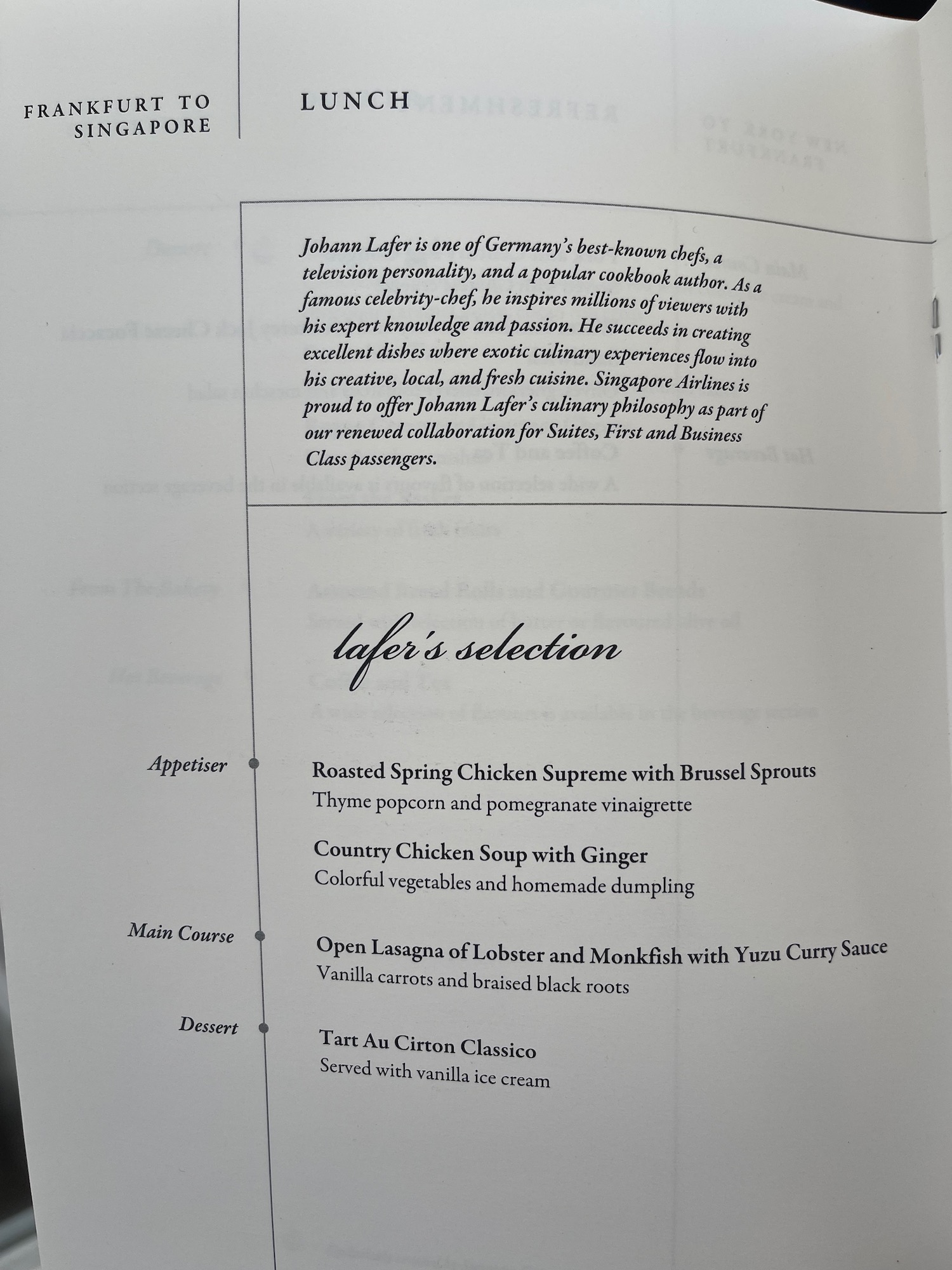 a menu with text on it