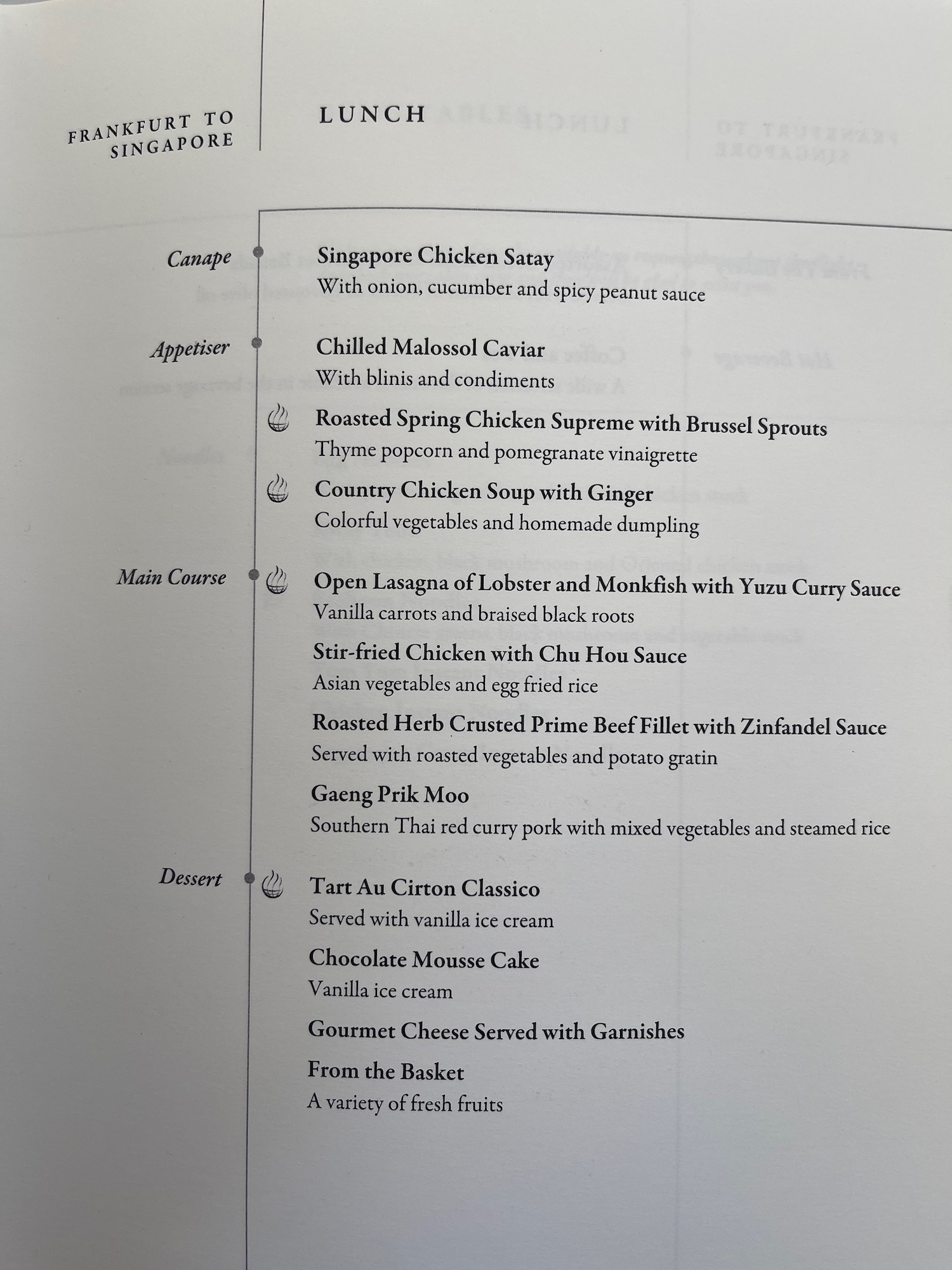 a menu of a restaurant