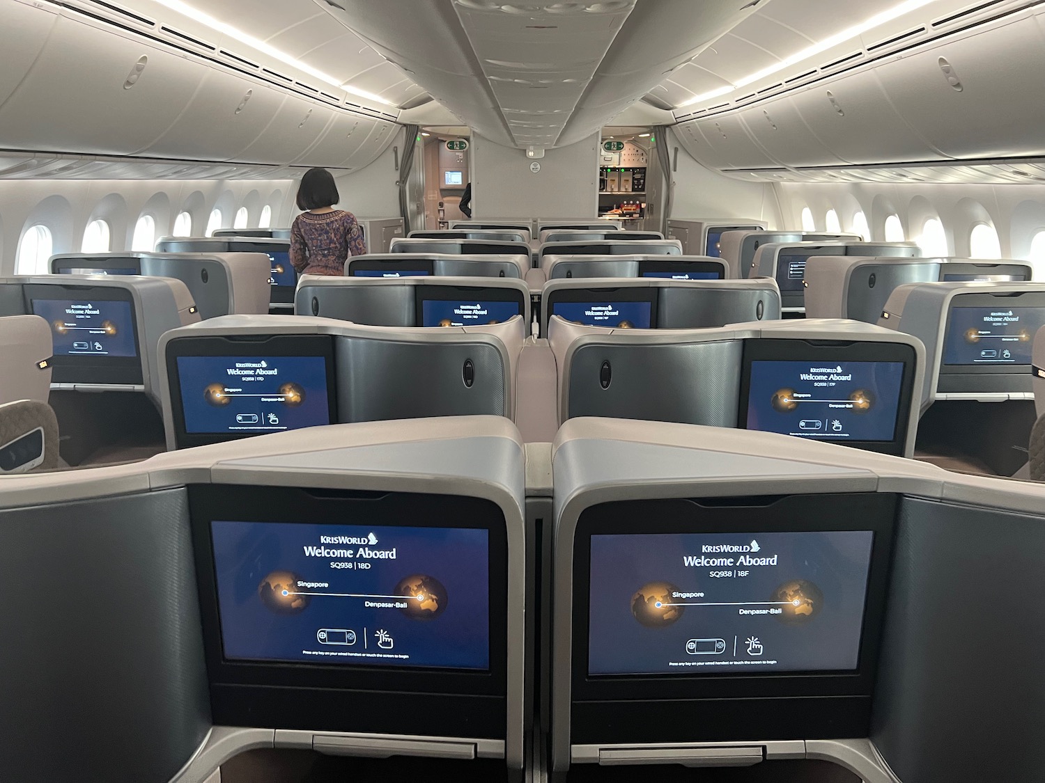 a row of seats in an airplane