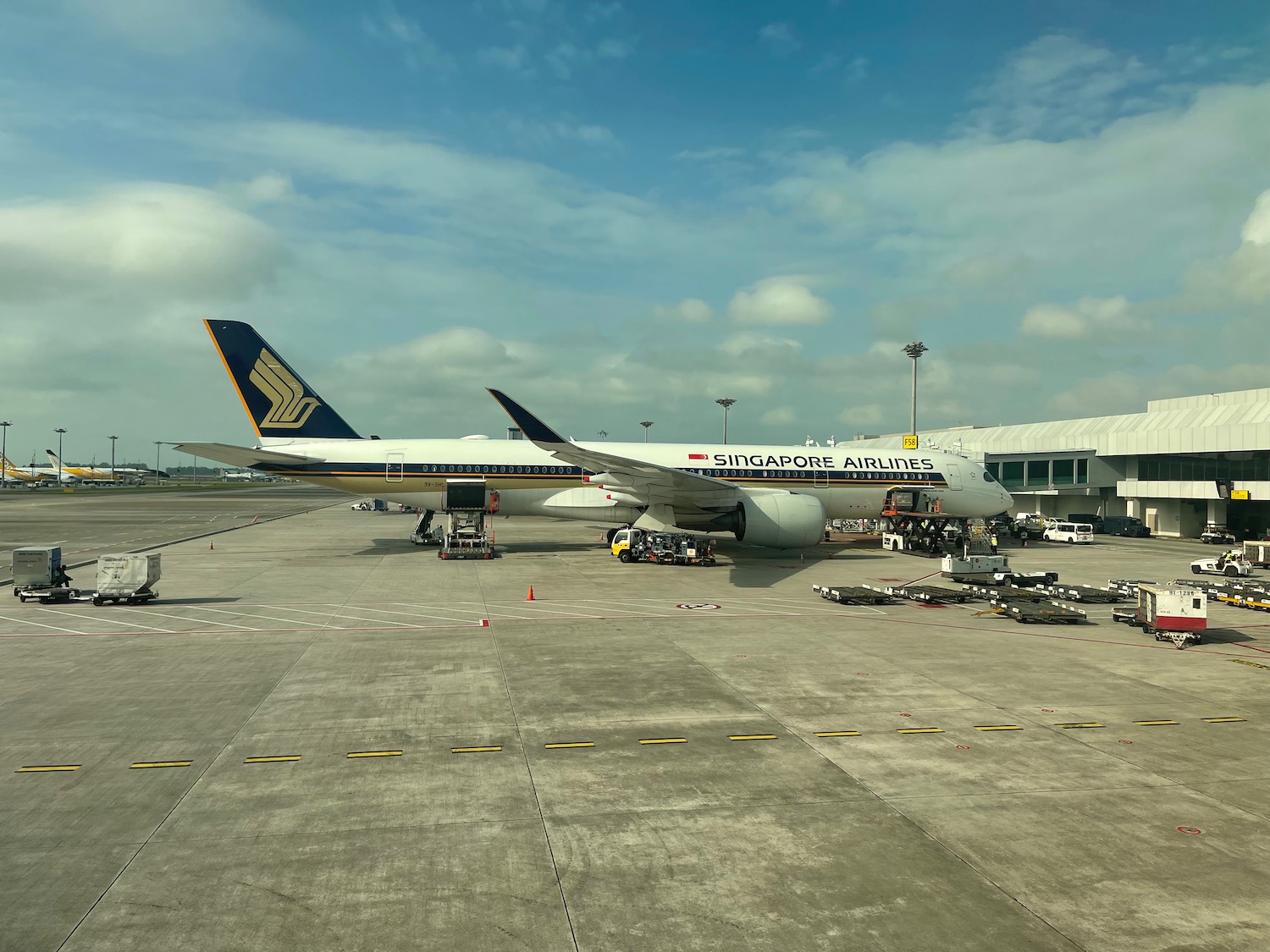 airplanes parked on a tarmac