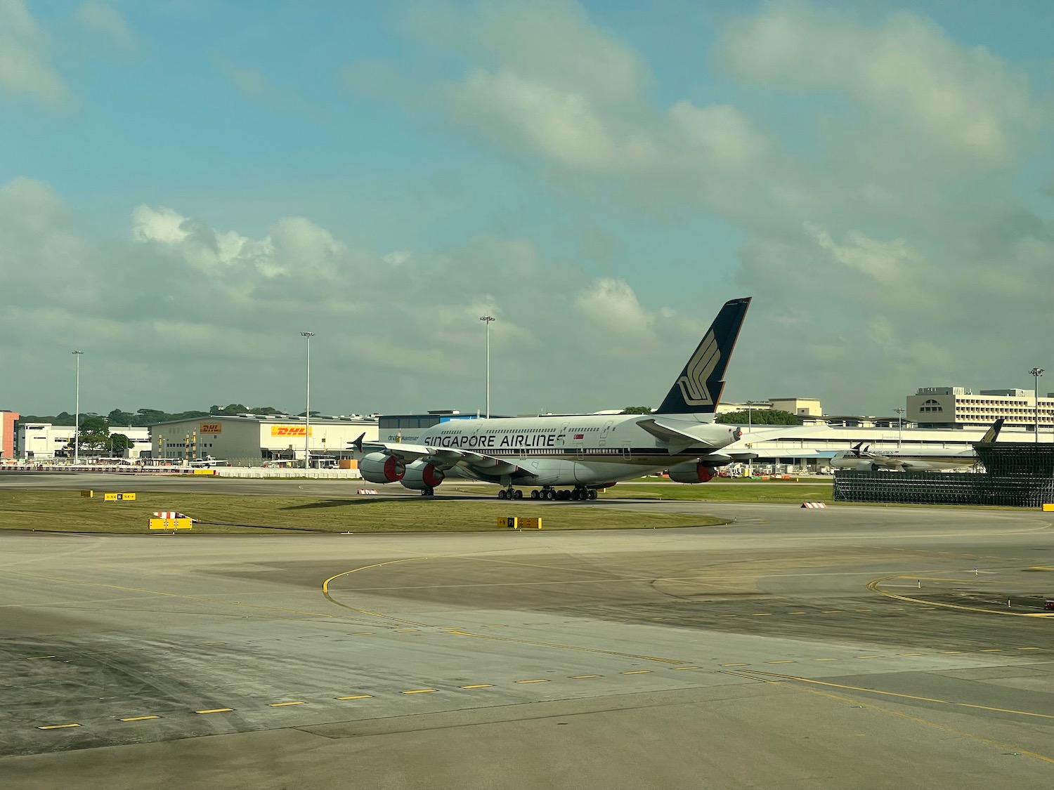 an airplane on the runway