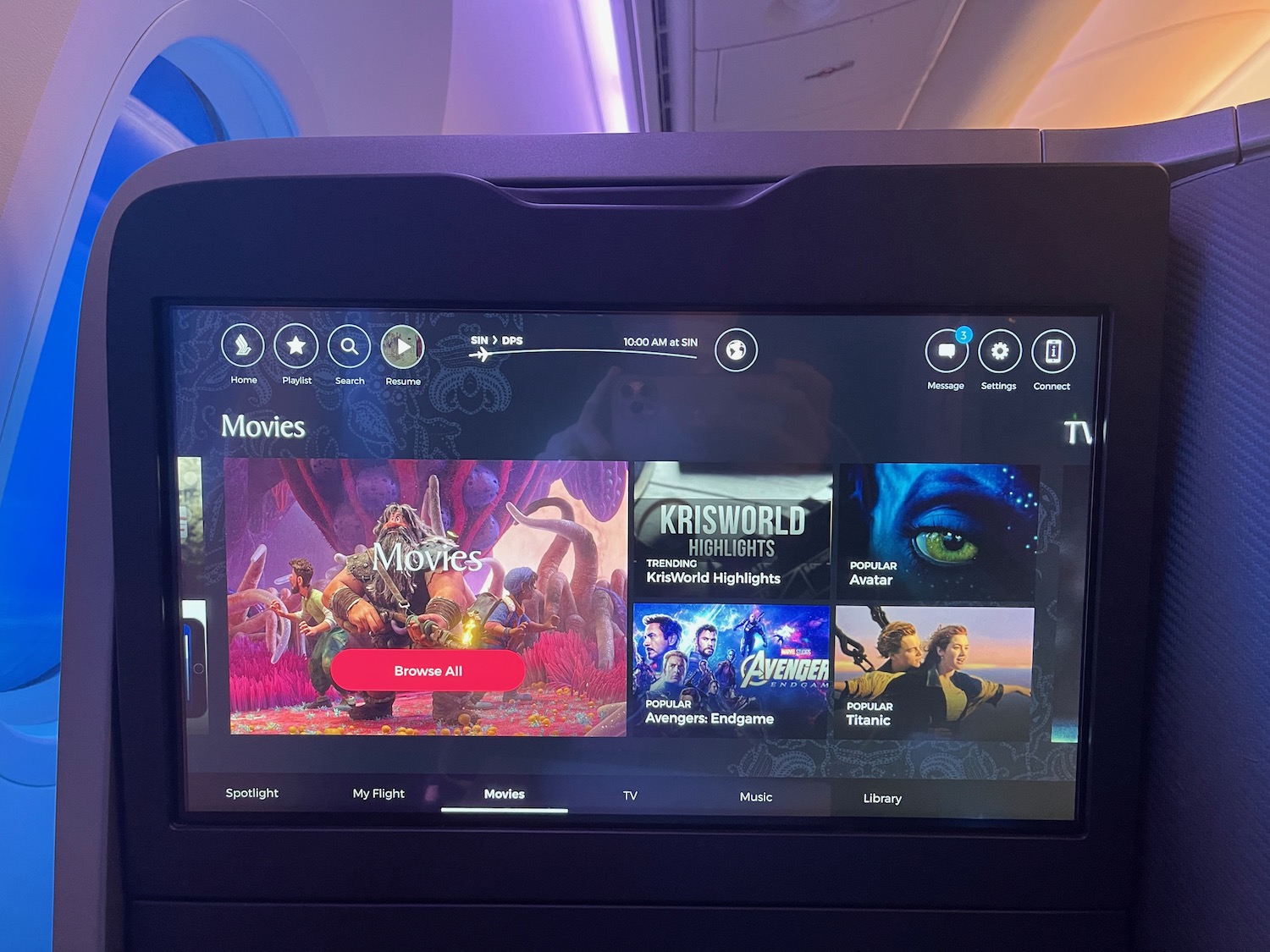 a screen on a plane