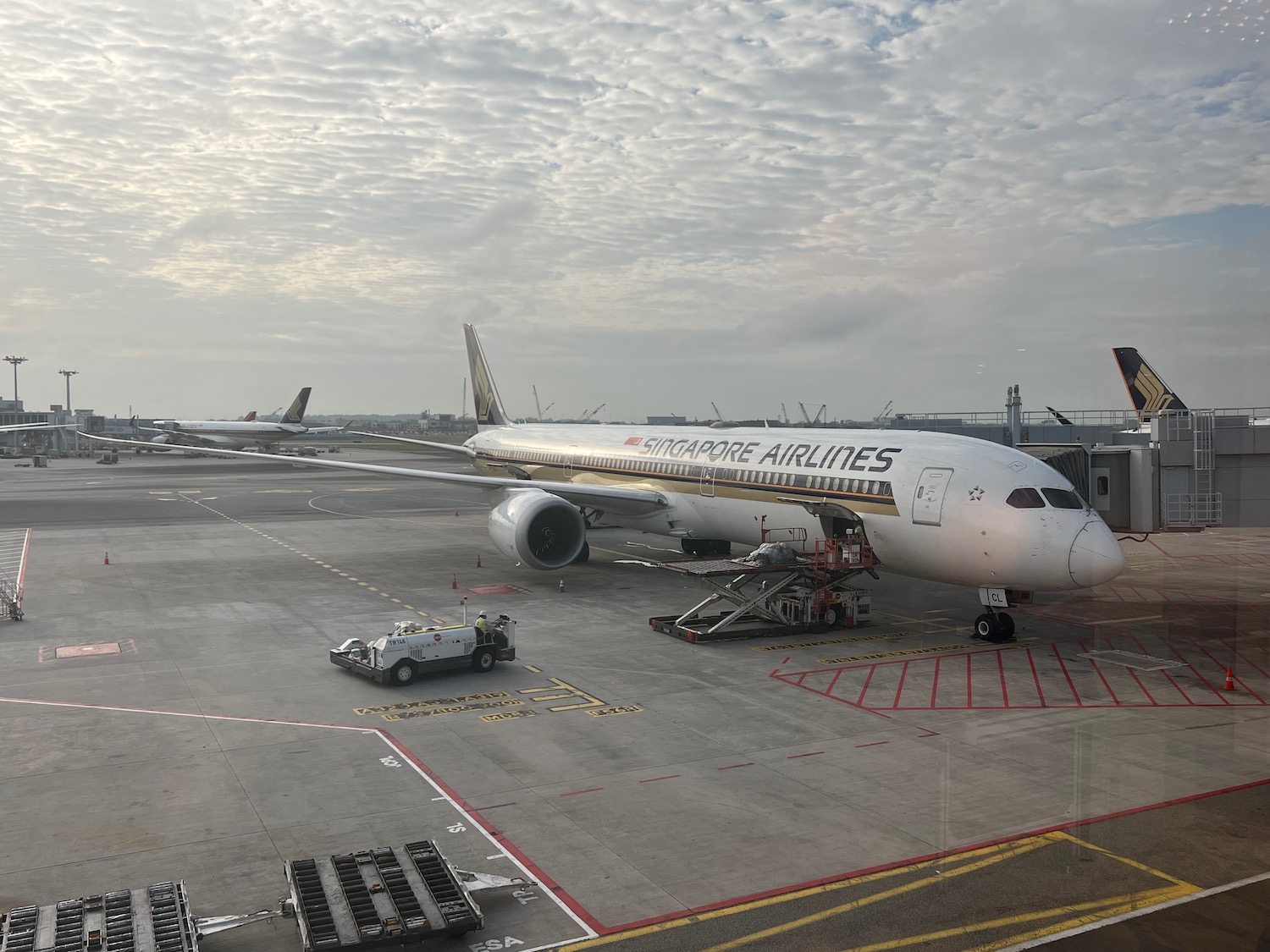 an airplane parked at an airport