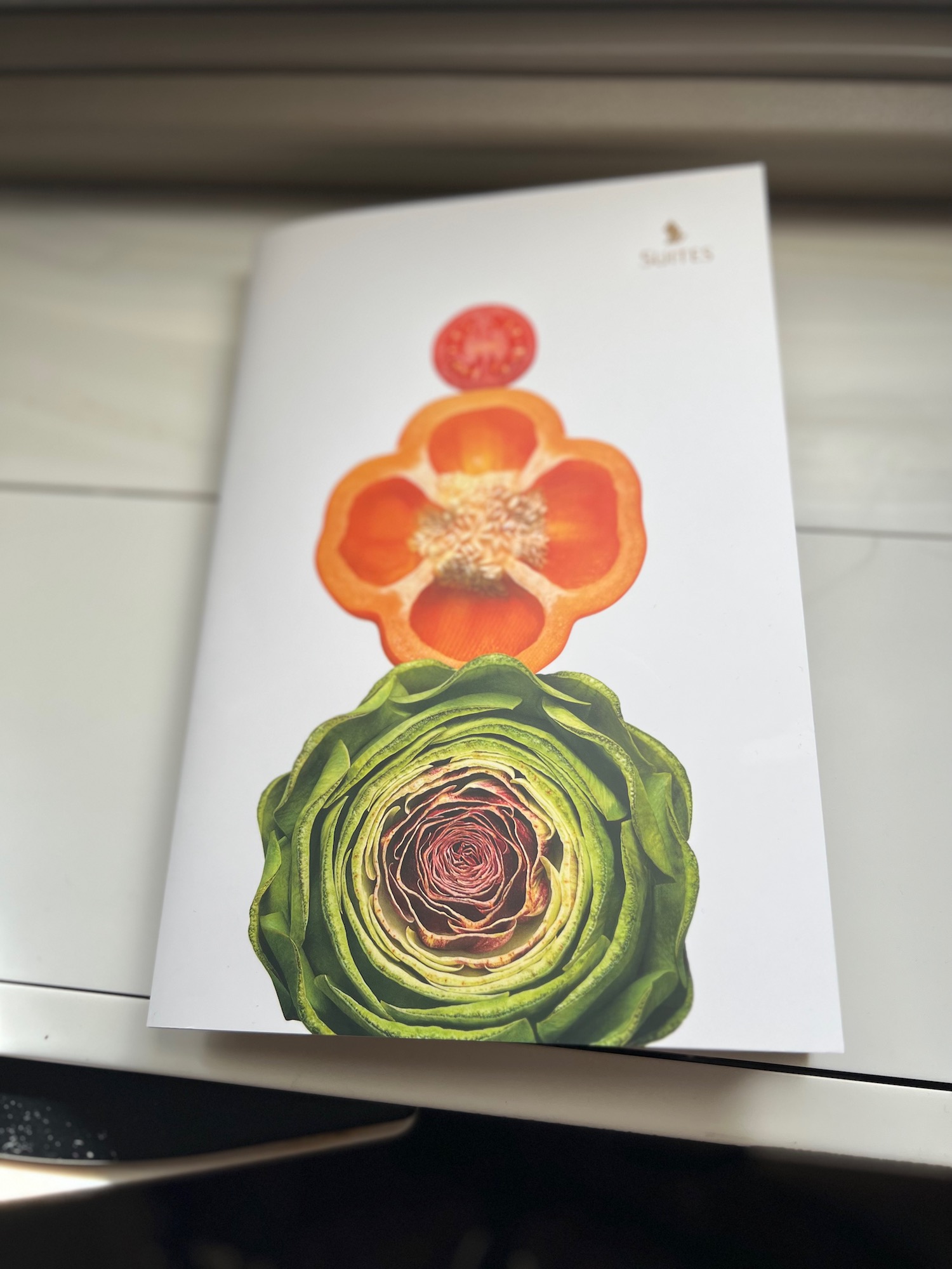 a brochure with a picture of vegetables