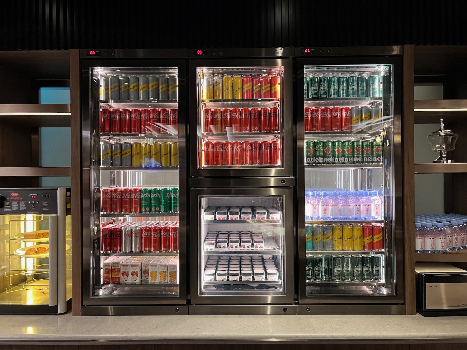 a refrigerator with drinks in it