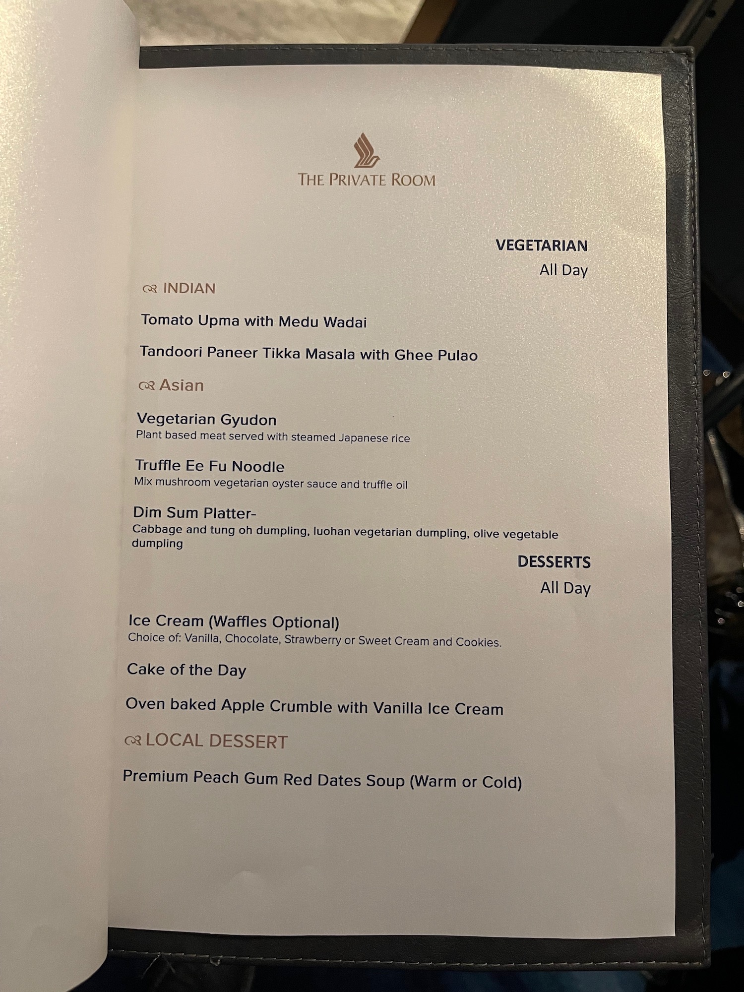 a menu of a restaurant