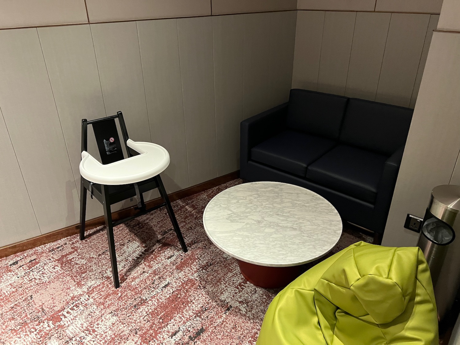 a chair and a table in a room