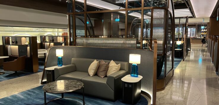 a couch and table in a room