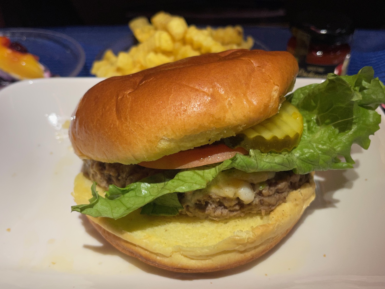 a burger on a plate