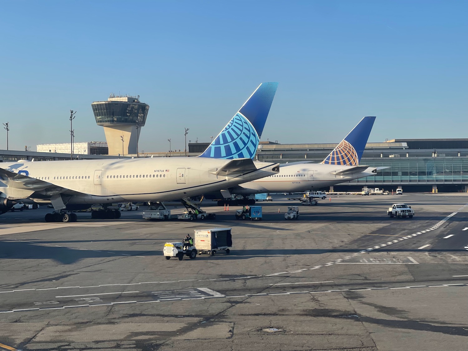 airplanes parked at an airport