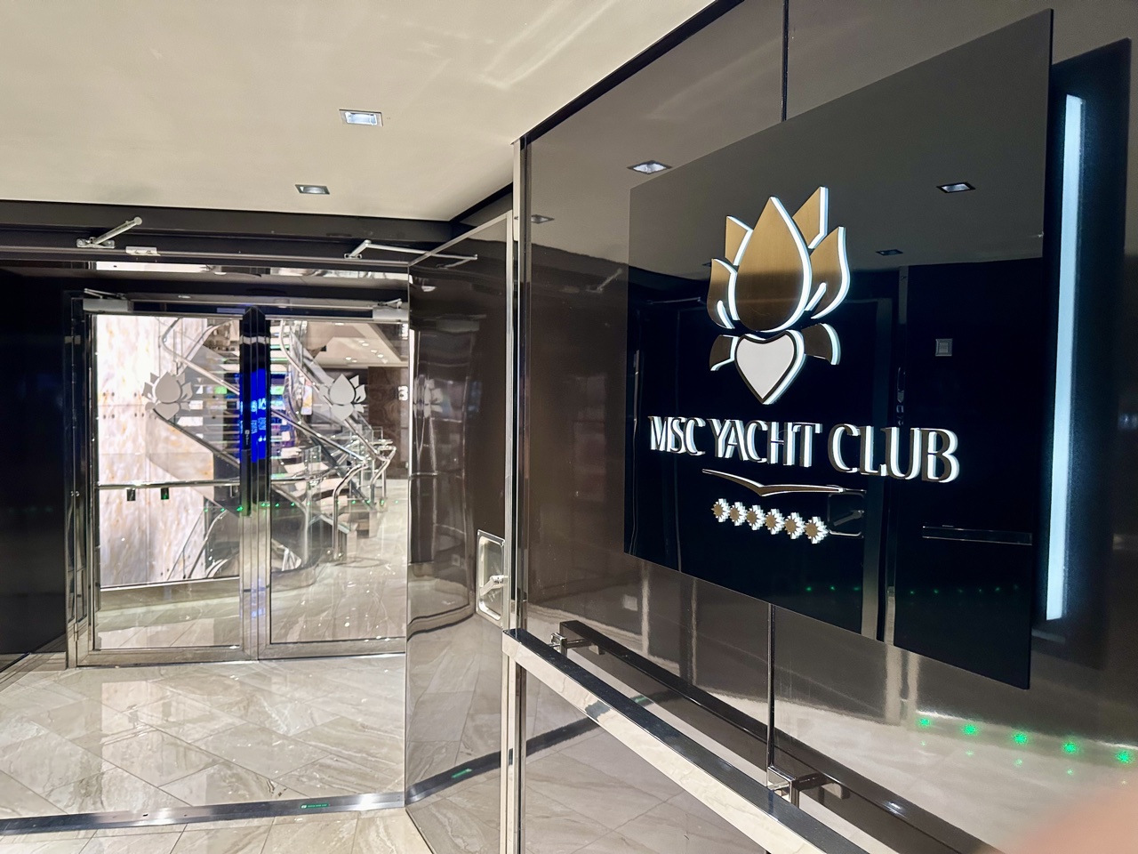 business class cruise msc yacht club entrance