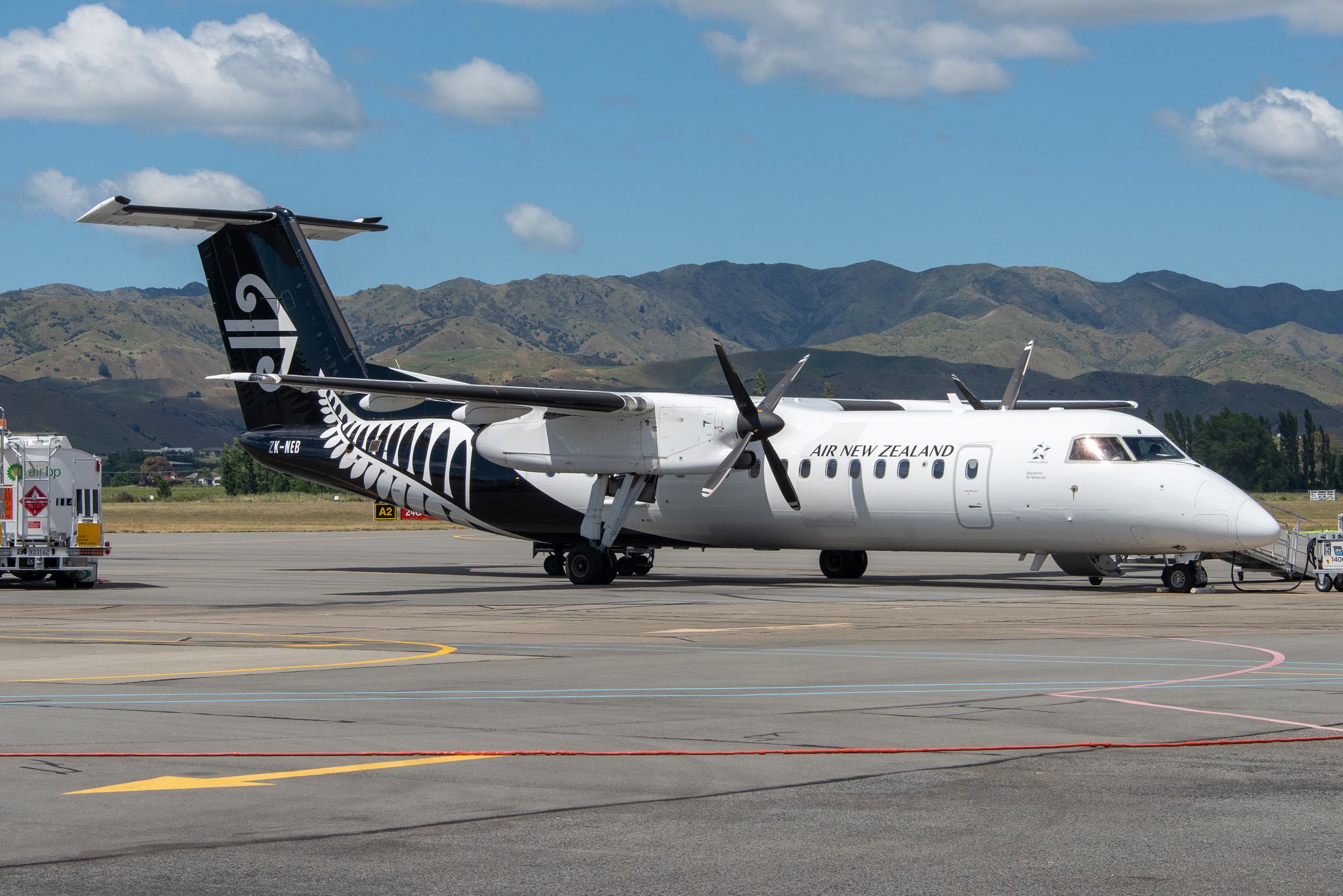 a plane on the runway