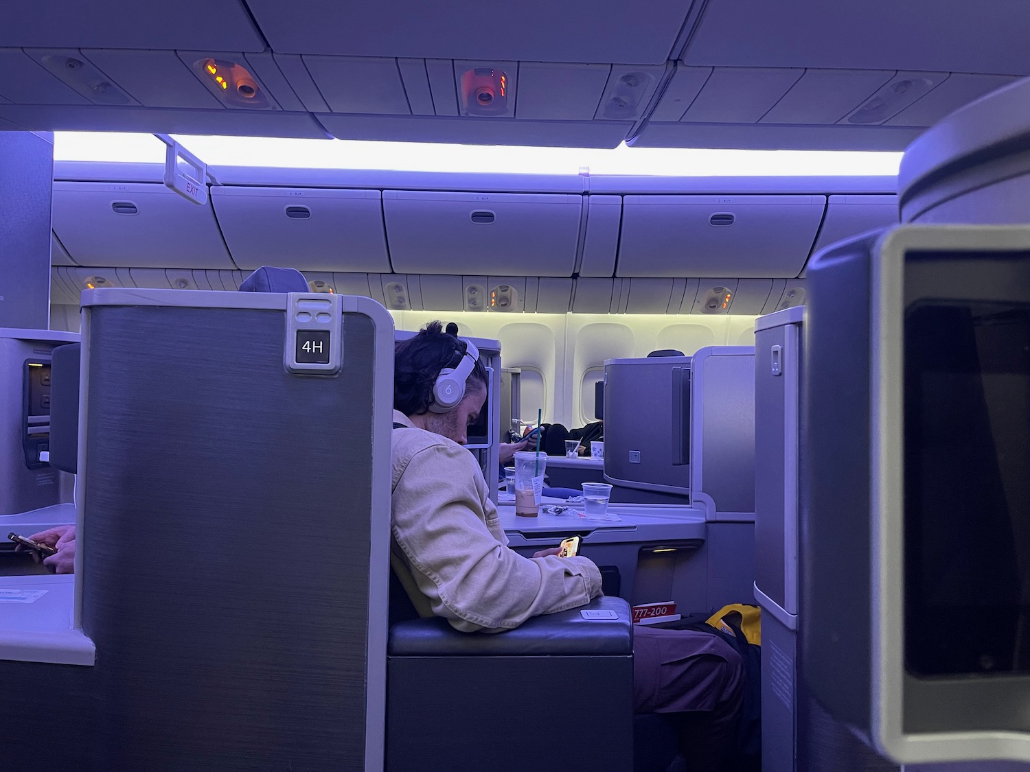 a person sitting in an airplane