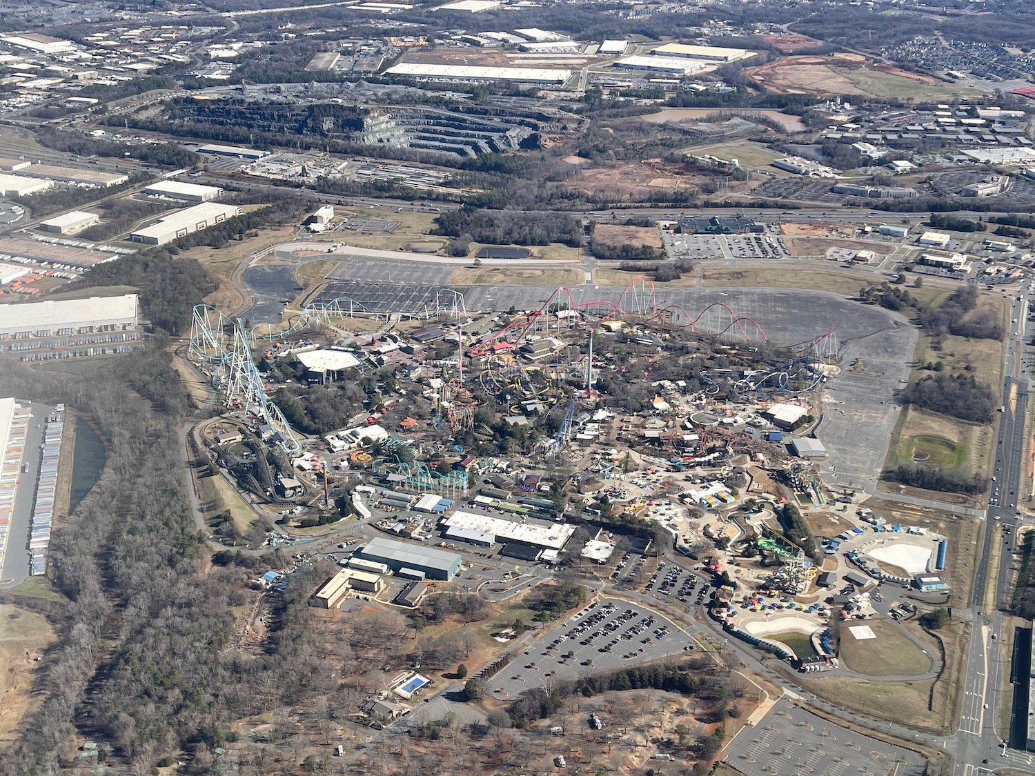 an aerial view of a park