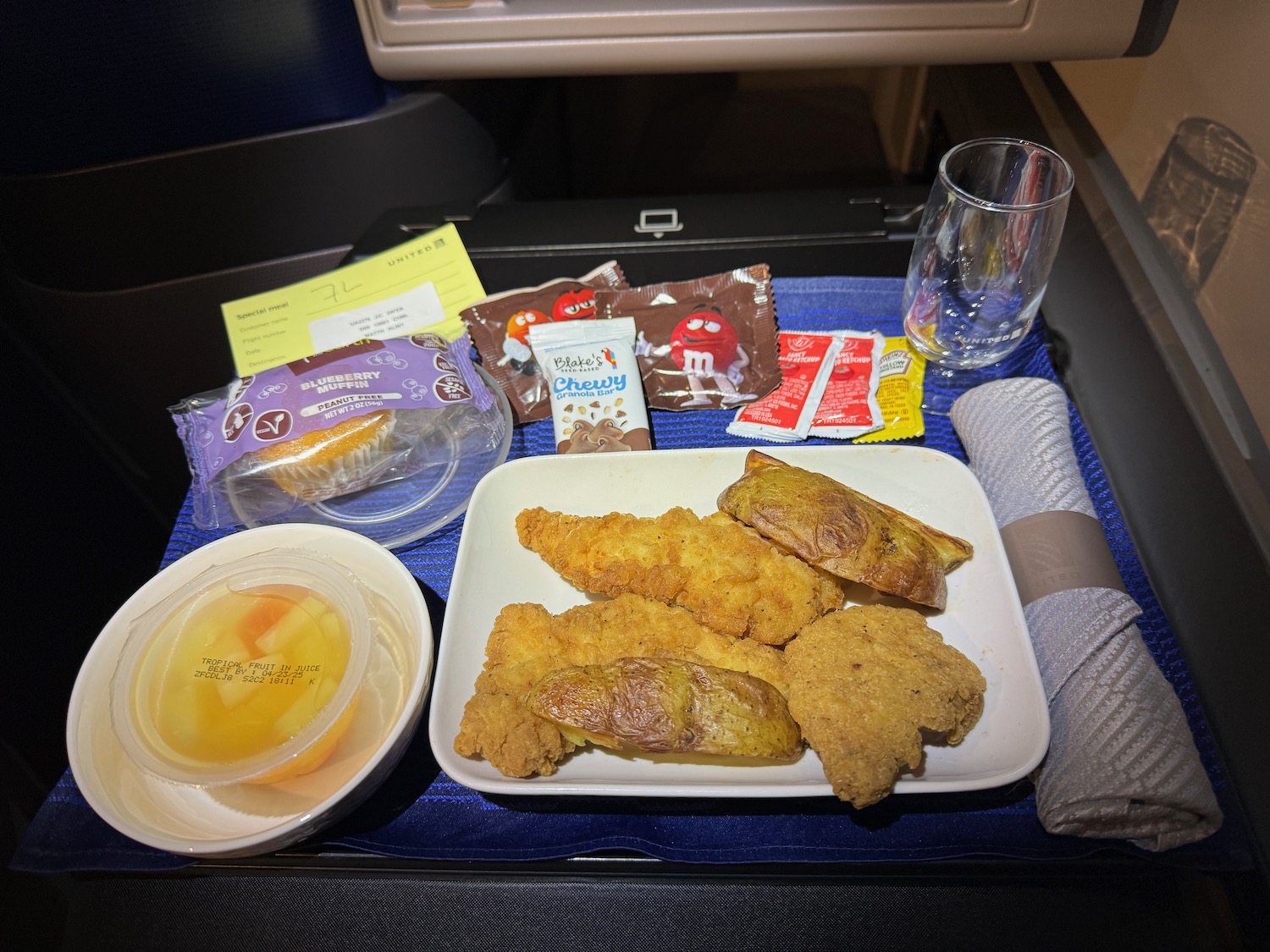 a plate of food on a tray