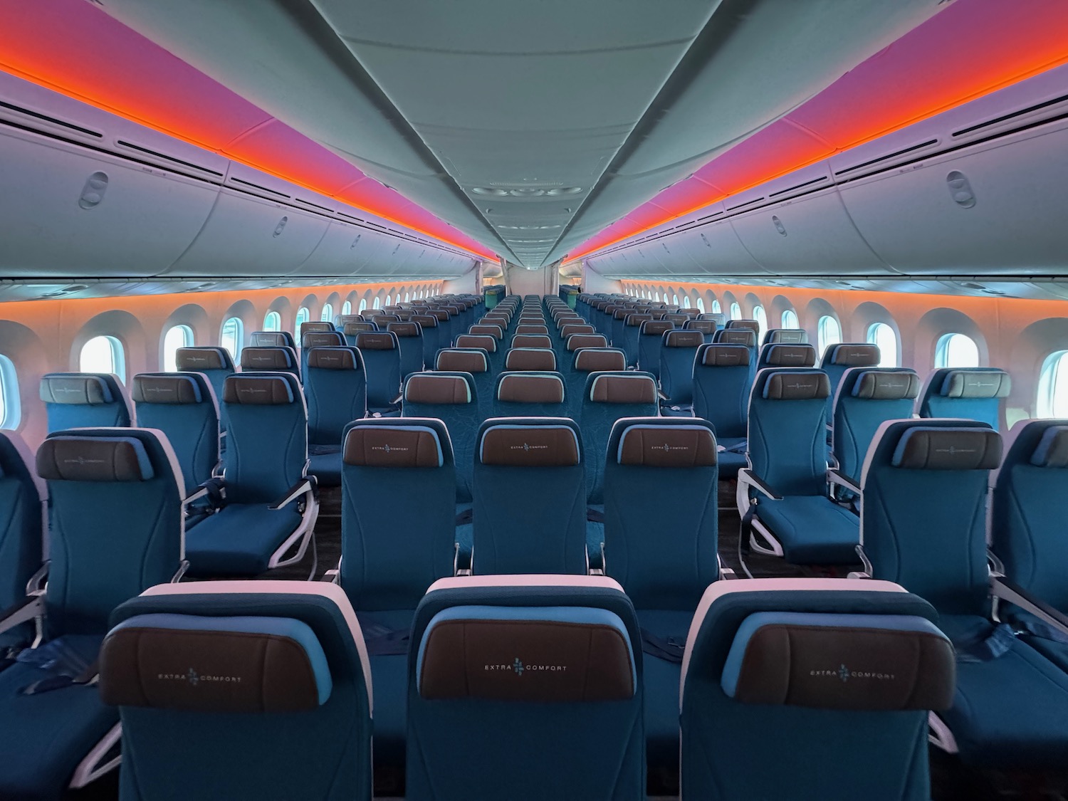 an airplane with rows of seats