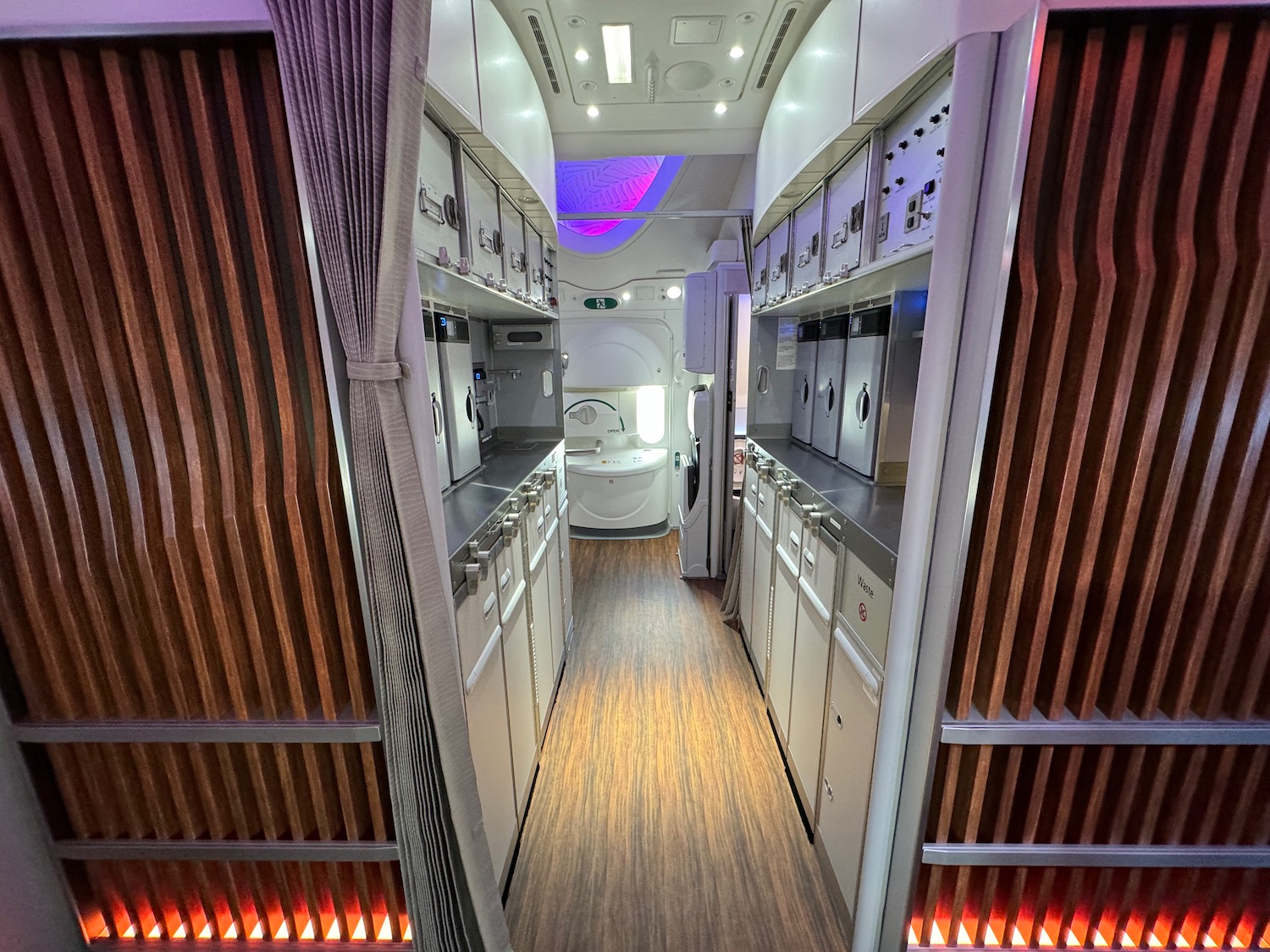 a kitchen inside a plane