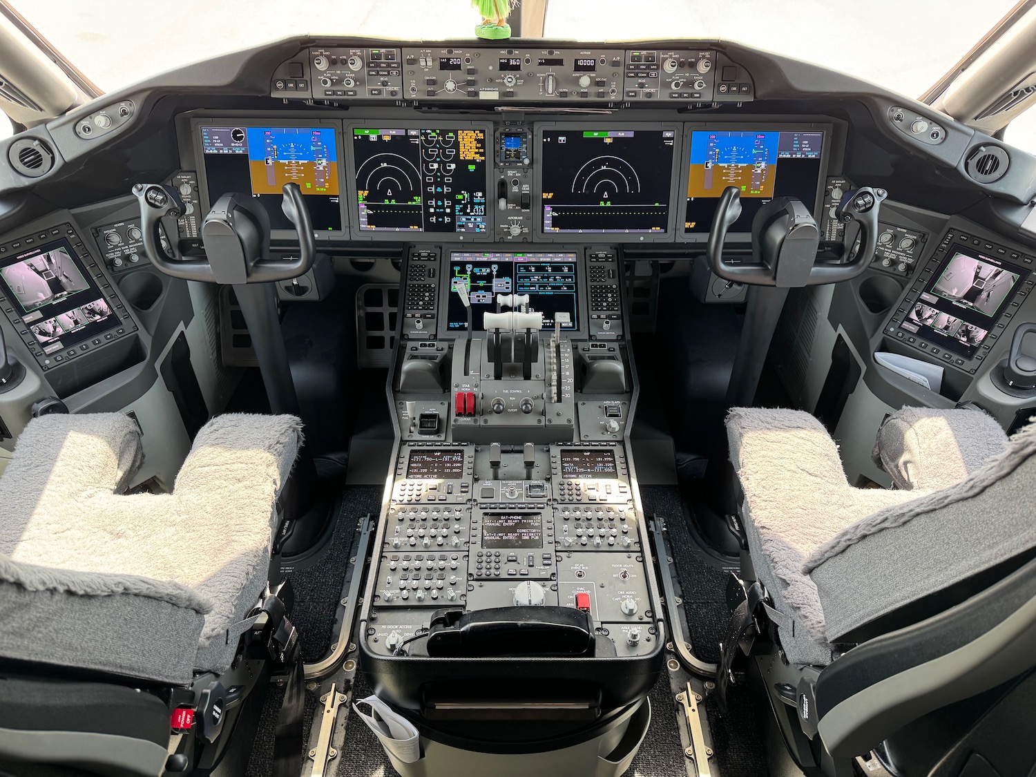 the cockpit of an airplane