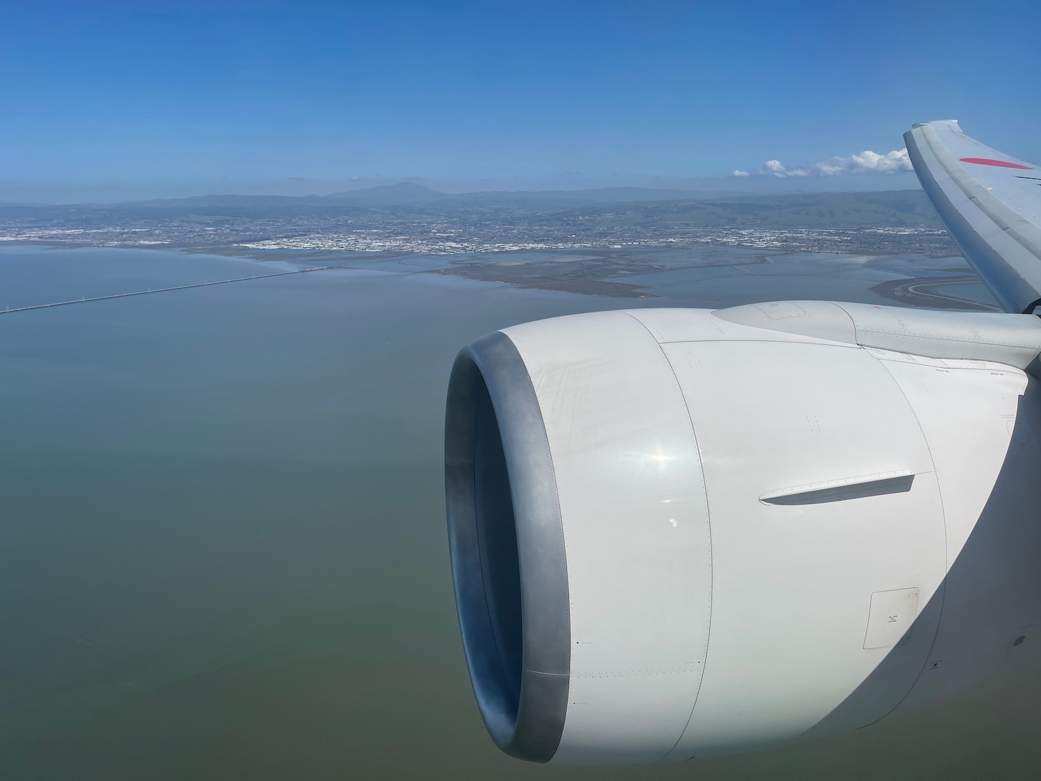 a plane engine and water