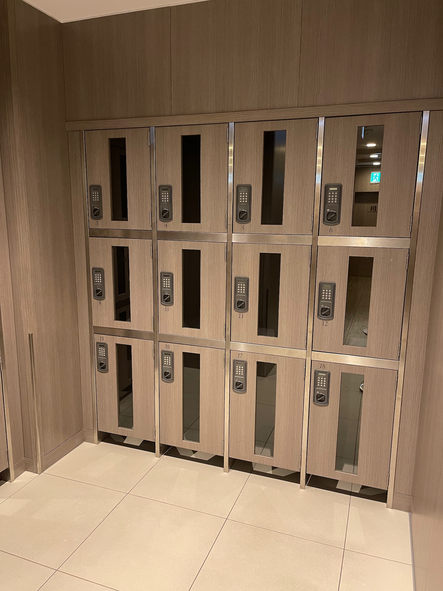 a group of lockers in a building