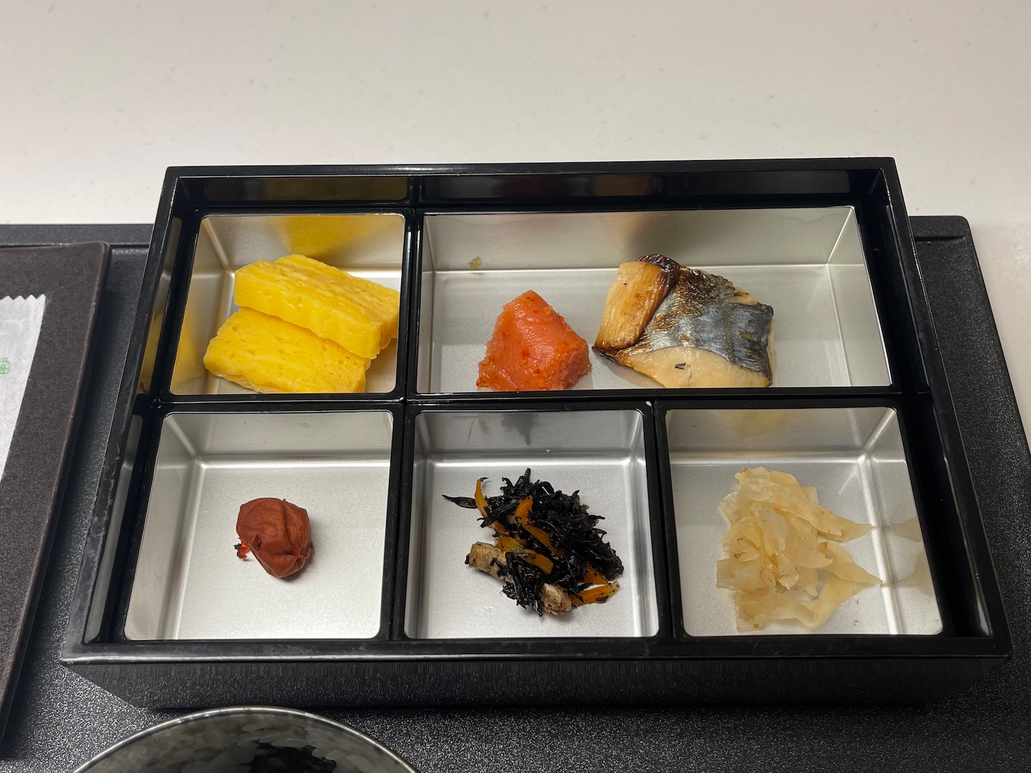 a tray with different types of food