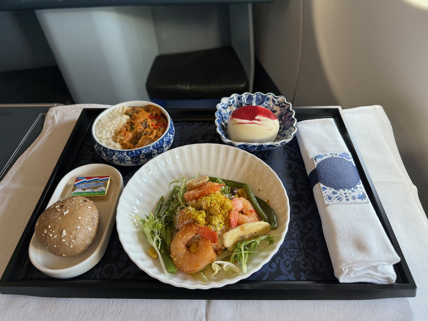 a tray with food on it