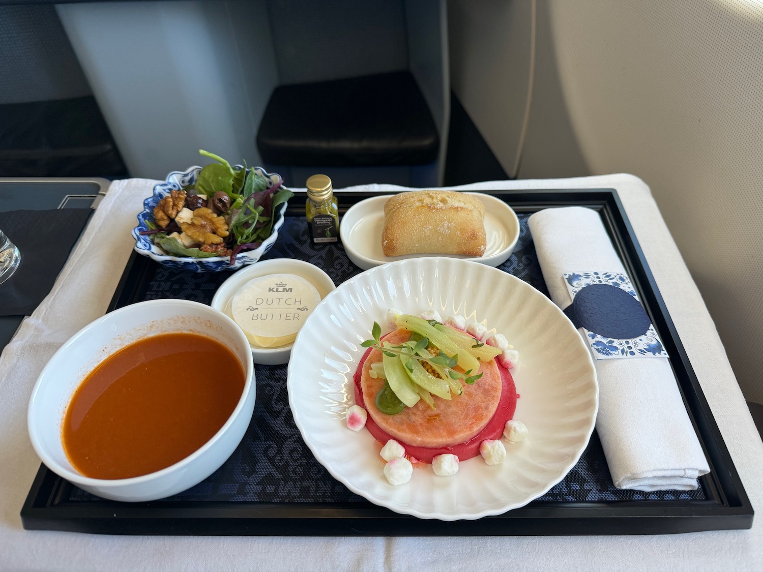 a tray with food on it