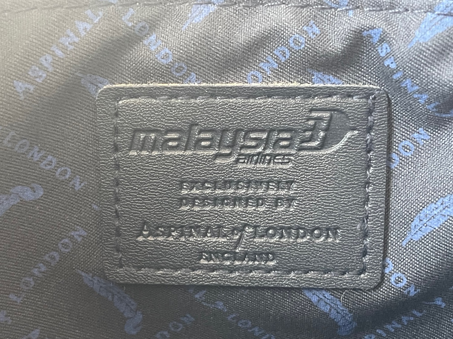 a leather label on a bag