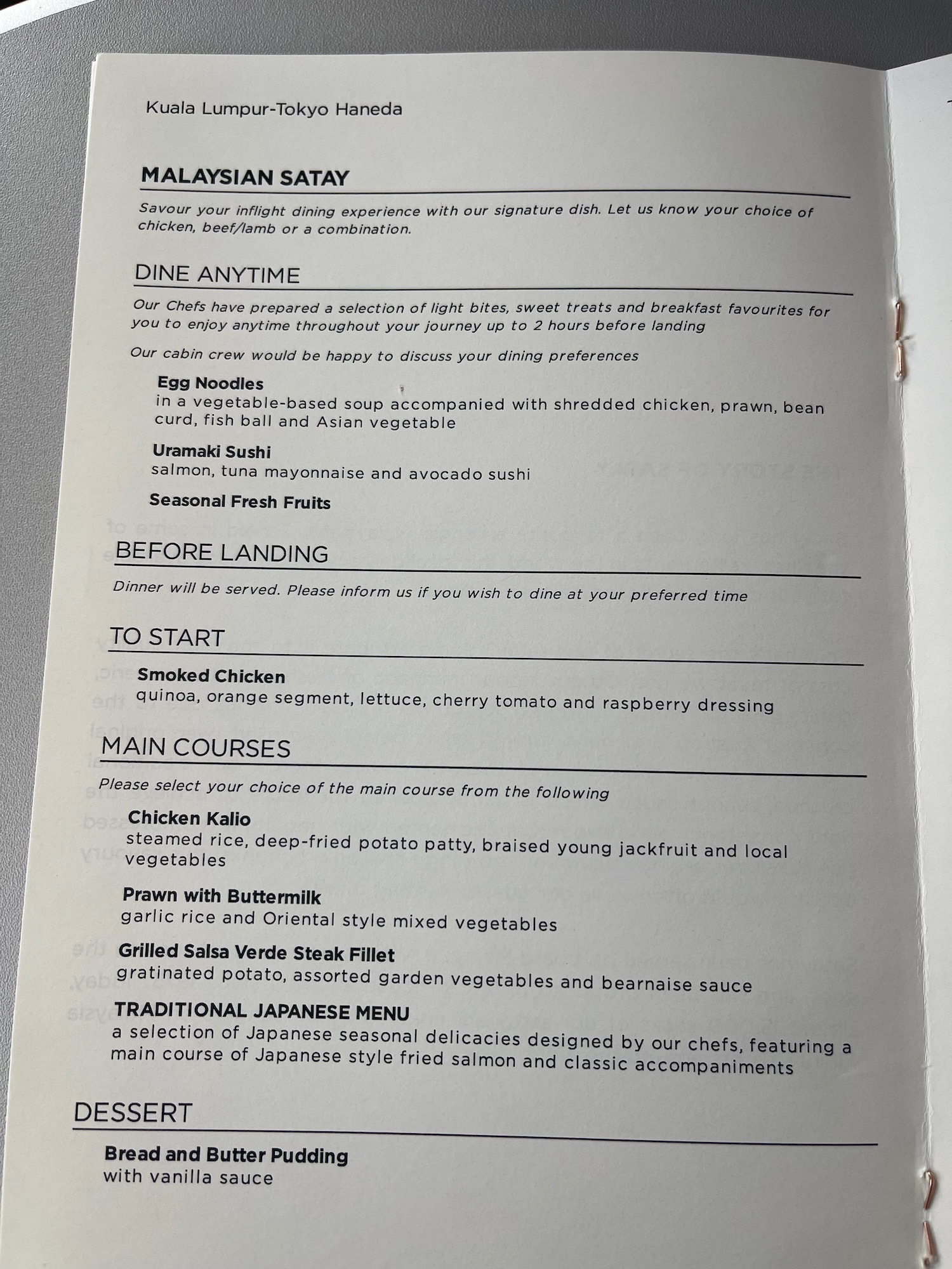 a menu of a restaurant