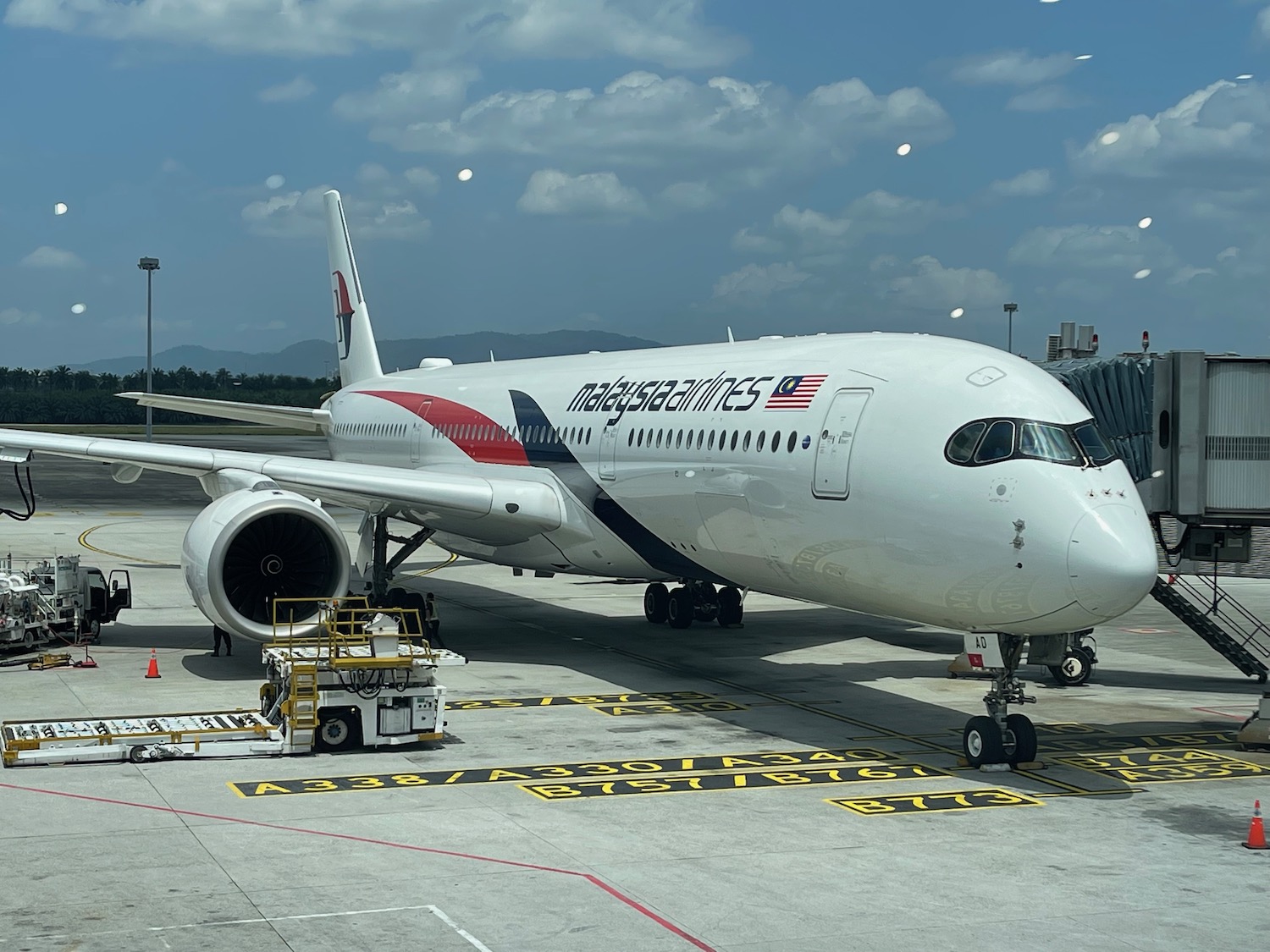 a large airplane parked at an airport