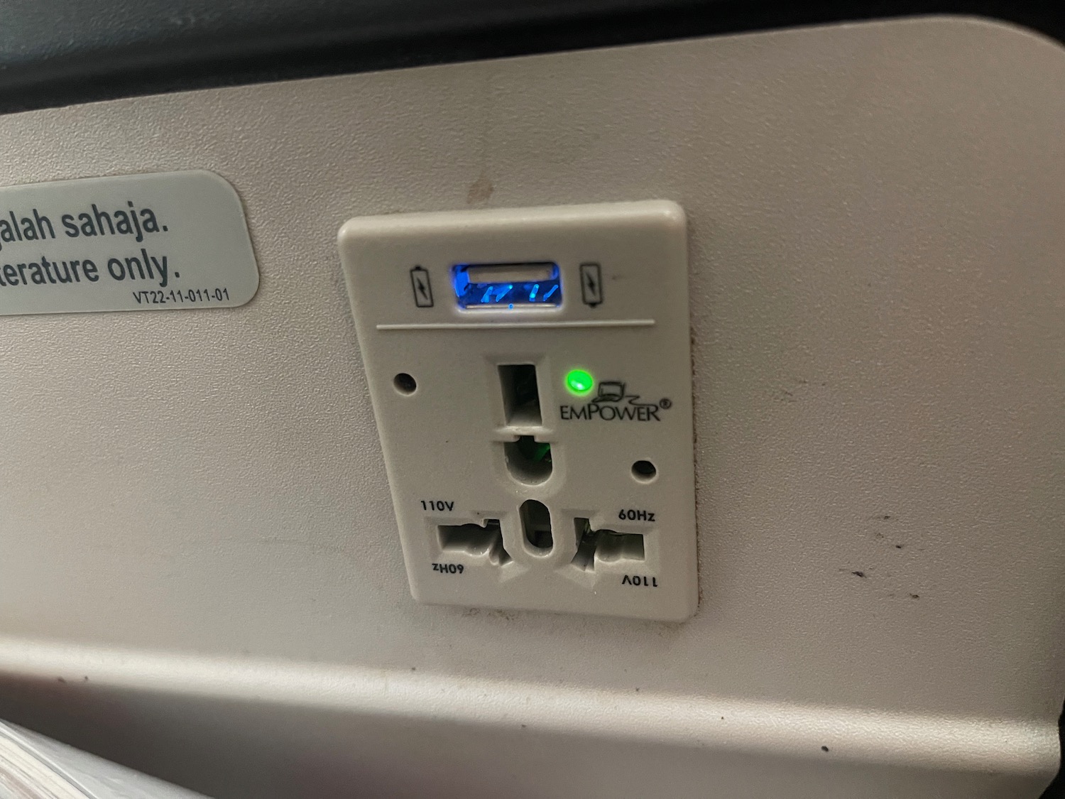 a close up of a power outlet