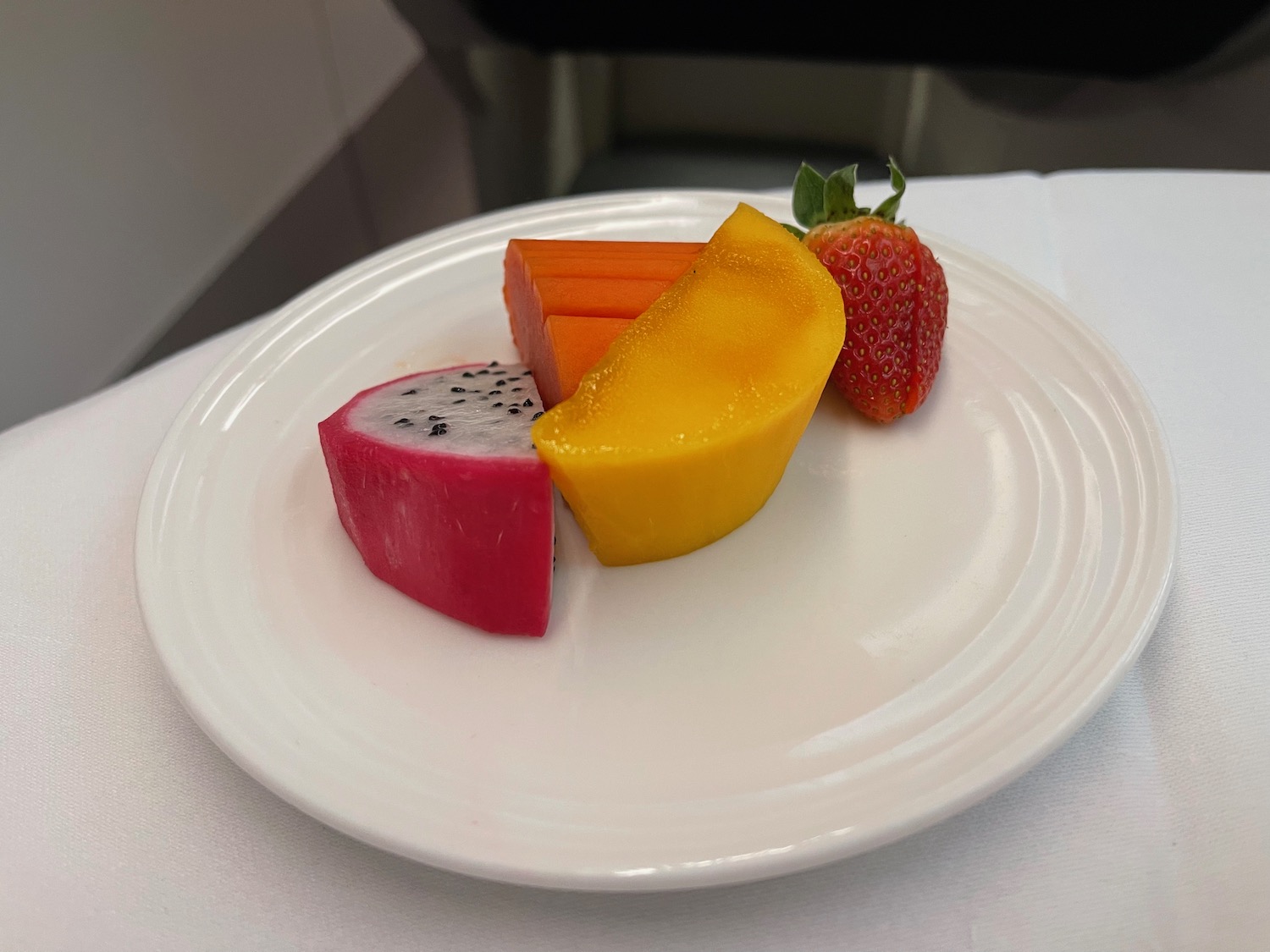 a plate of fruit on a table