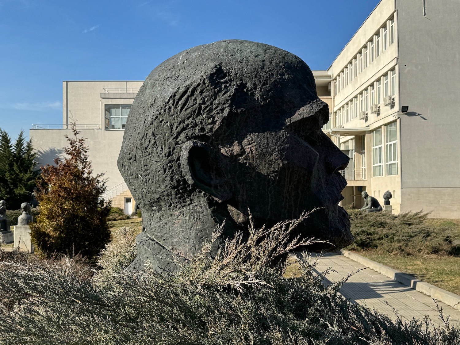 a statue of a man's head