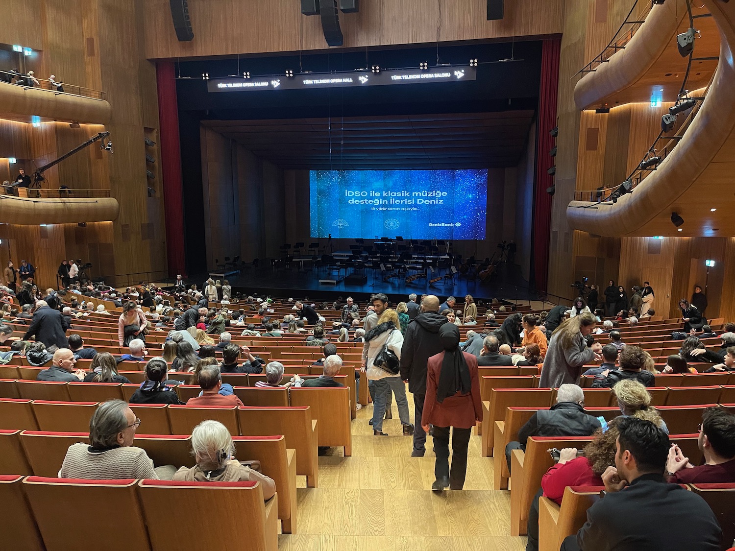 a group of people in a theater