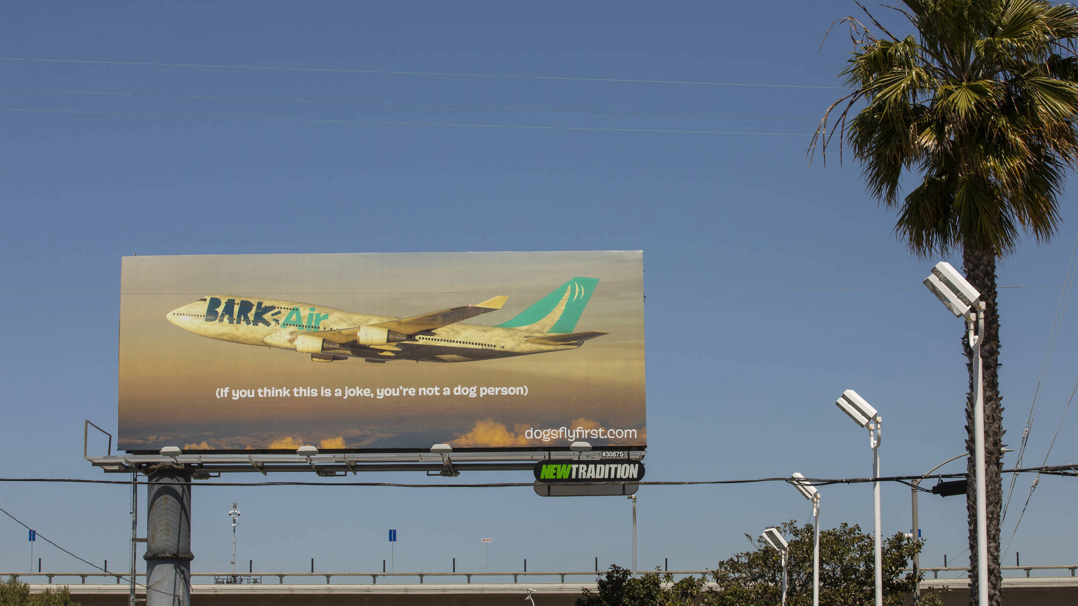 a billboard with an airplane on it