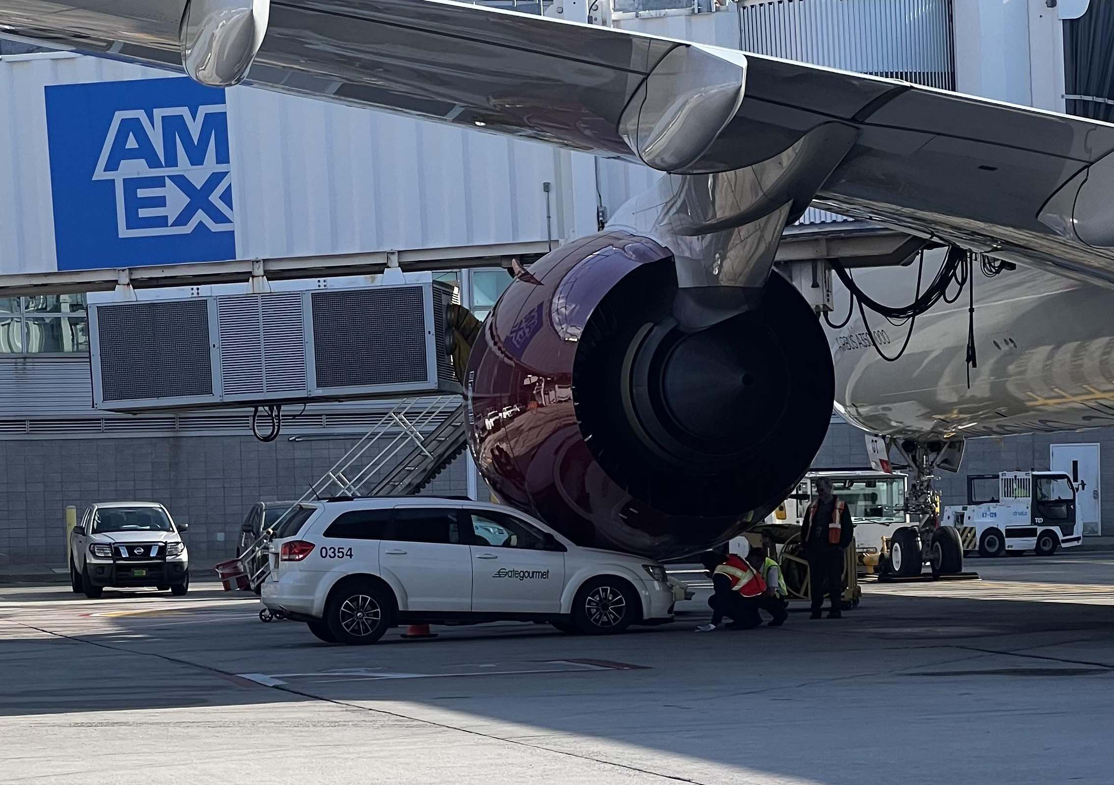 a plane engine and a car