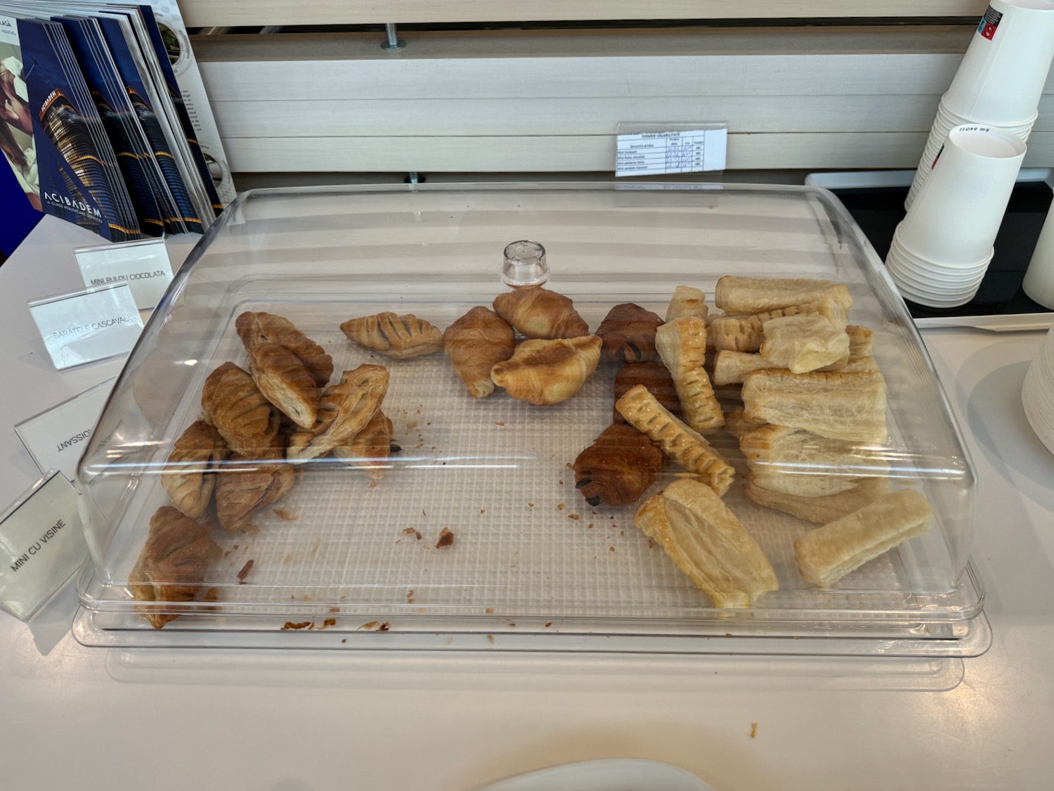 a tray of pastries on a counter