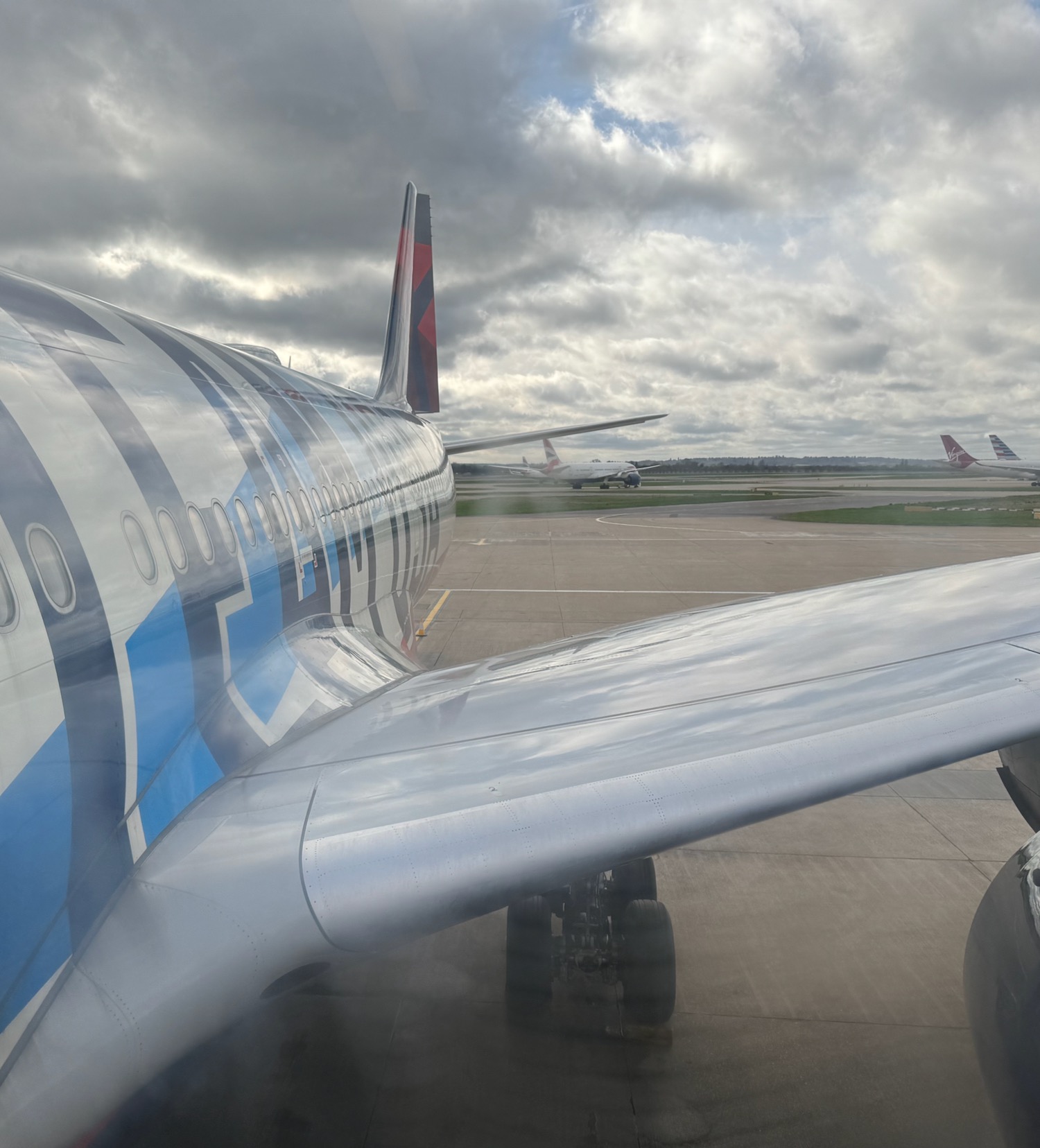 a plane on the runway