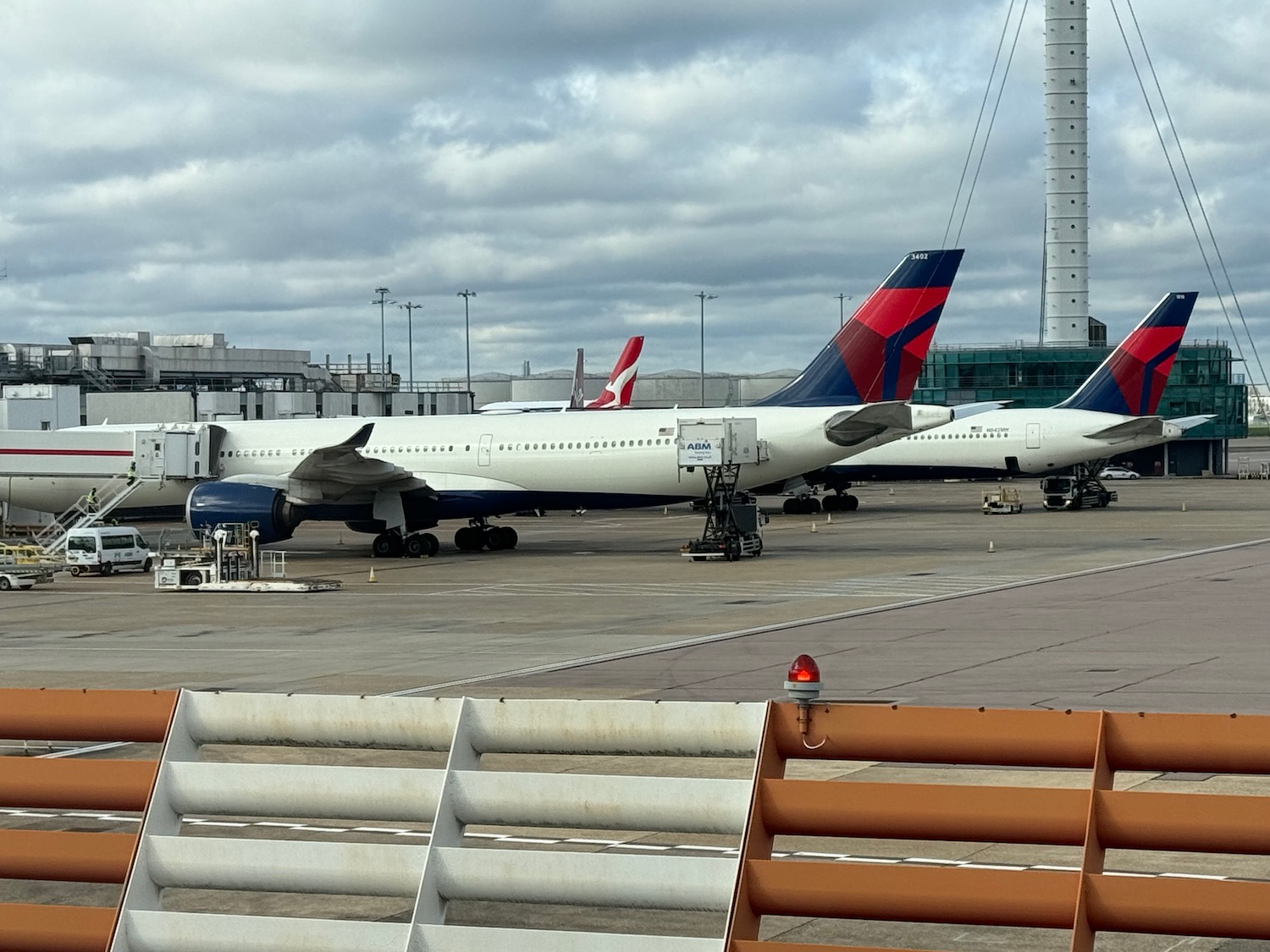 airplanes parked at an airport