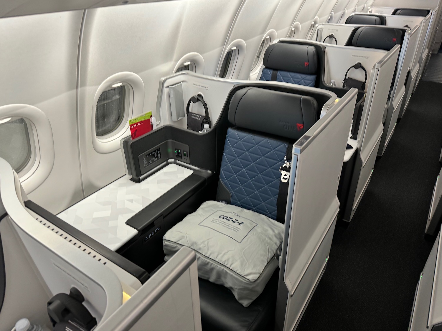 a row of seats on an airplane