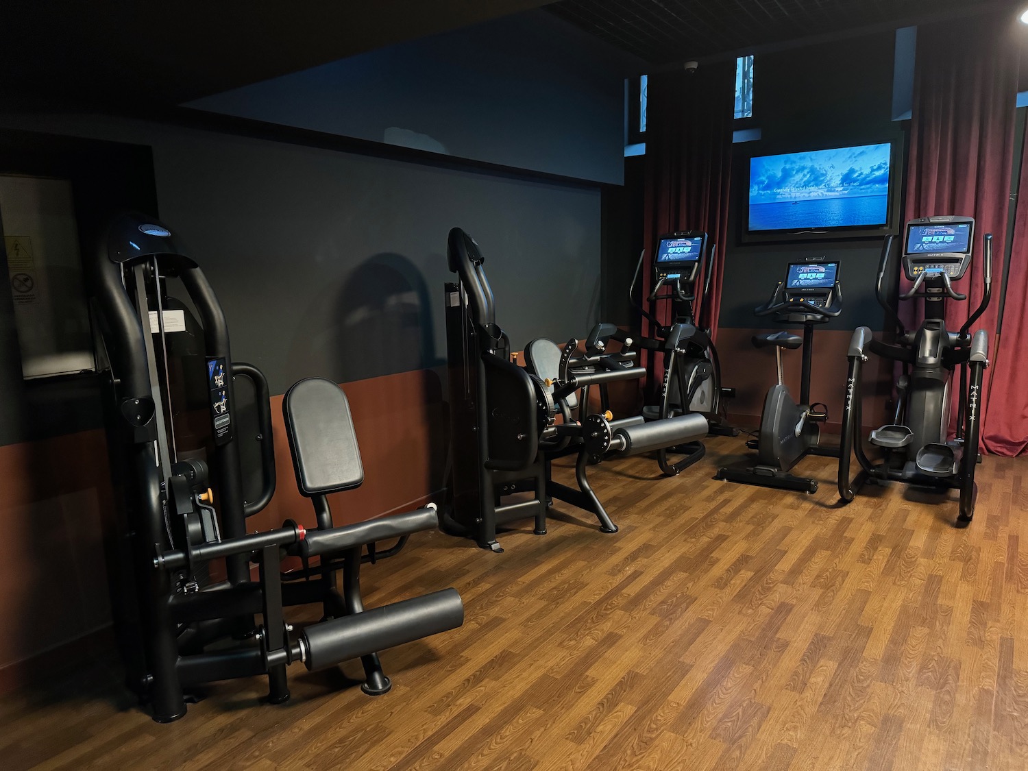 a room with exercise equipment