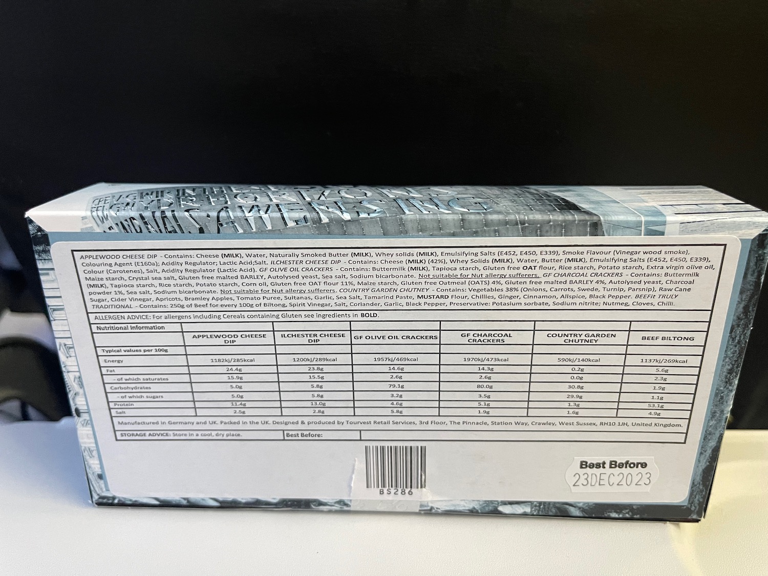 a box with text on it