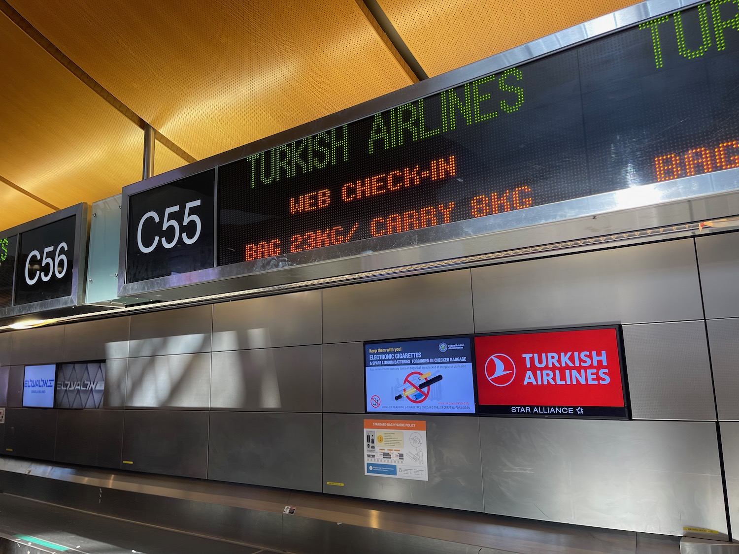 a sign in a airport