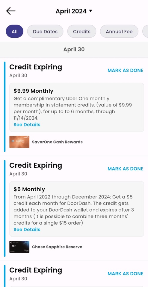 cardright credit card app expiring credits
