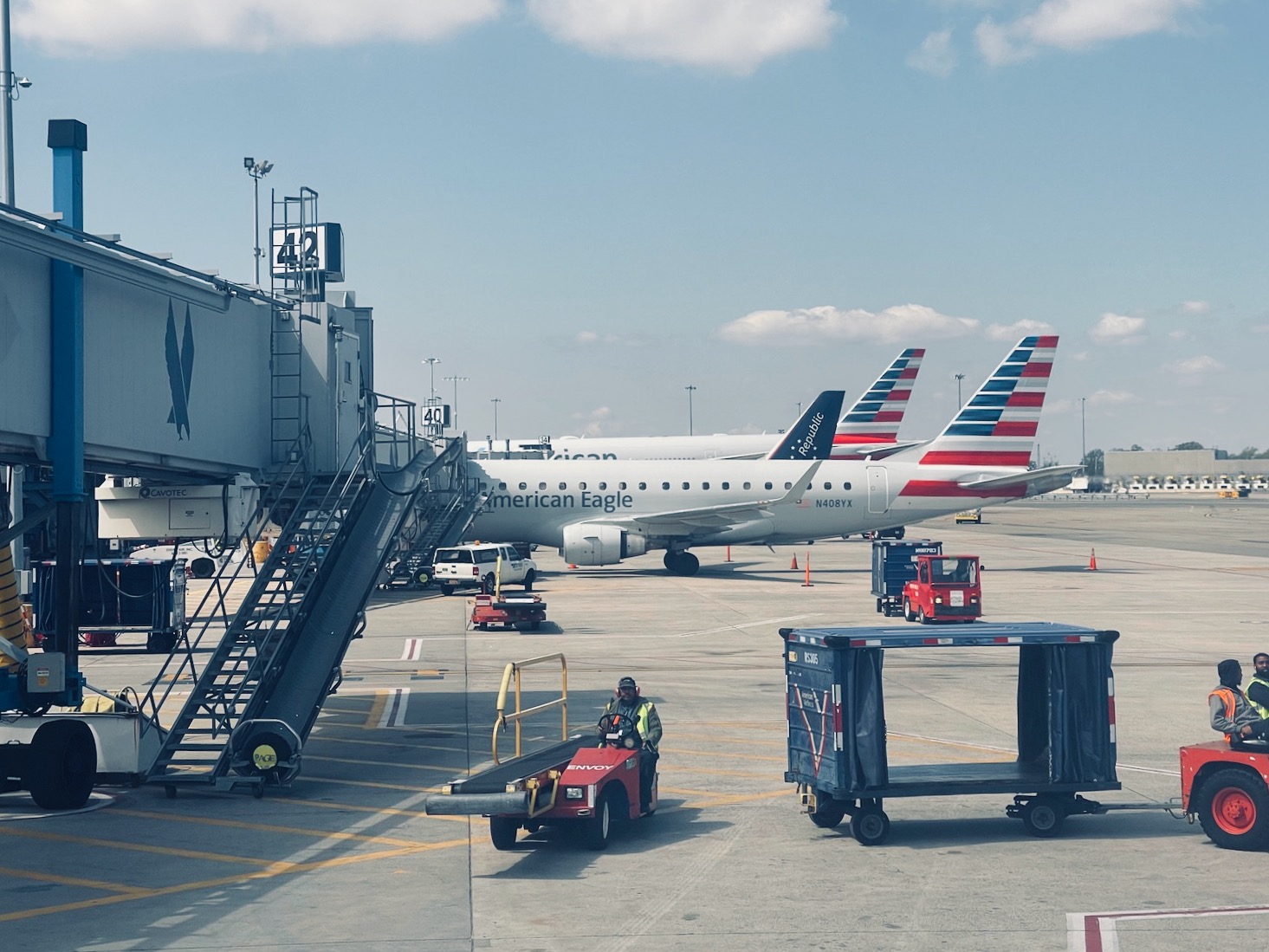 a plane parked at an airport